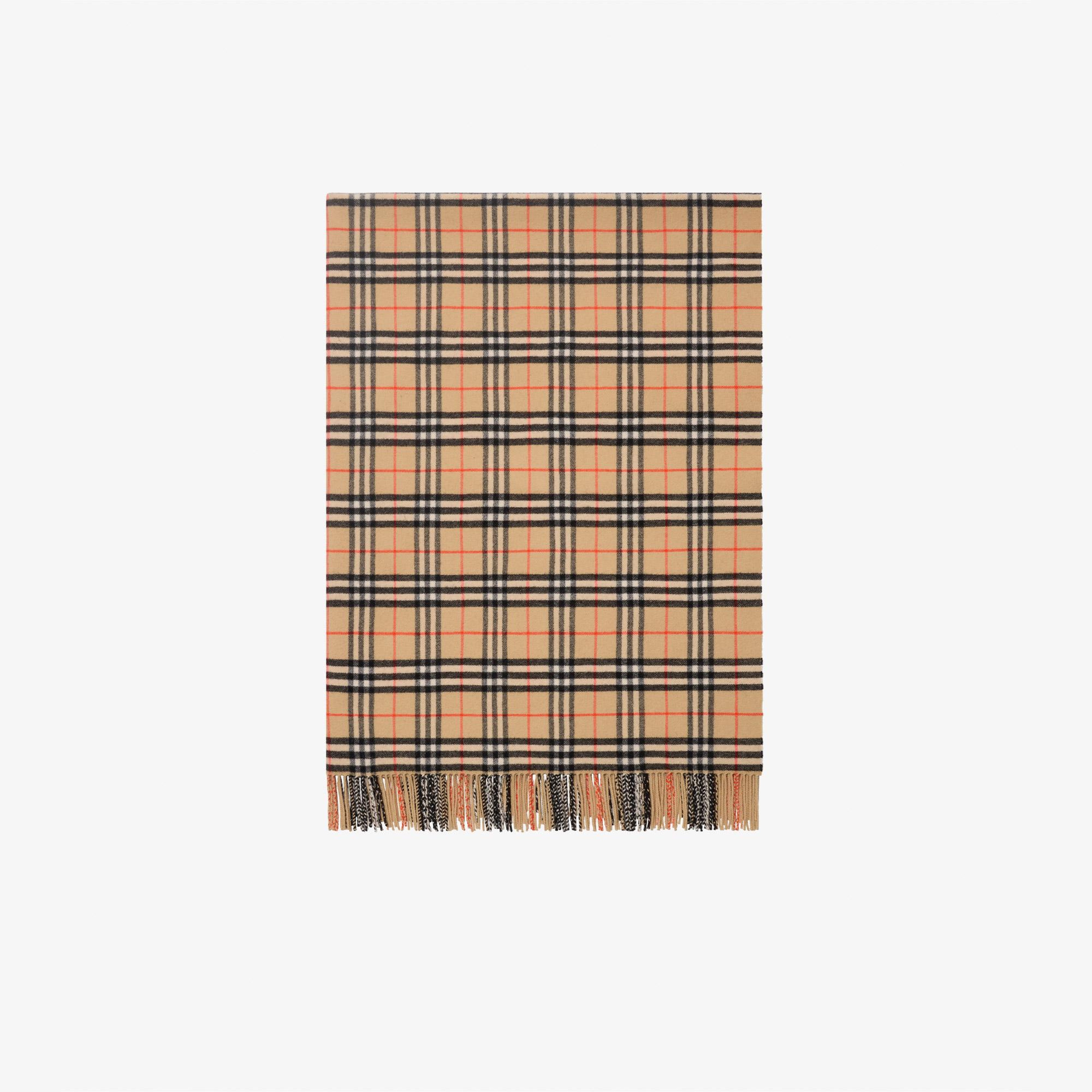 Burberry Hm Check Wool Cashmere Blanket Kadın Bej Battaniye