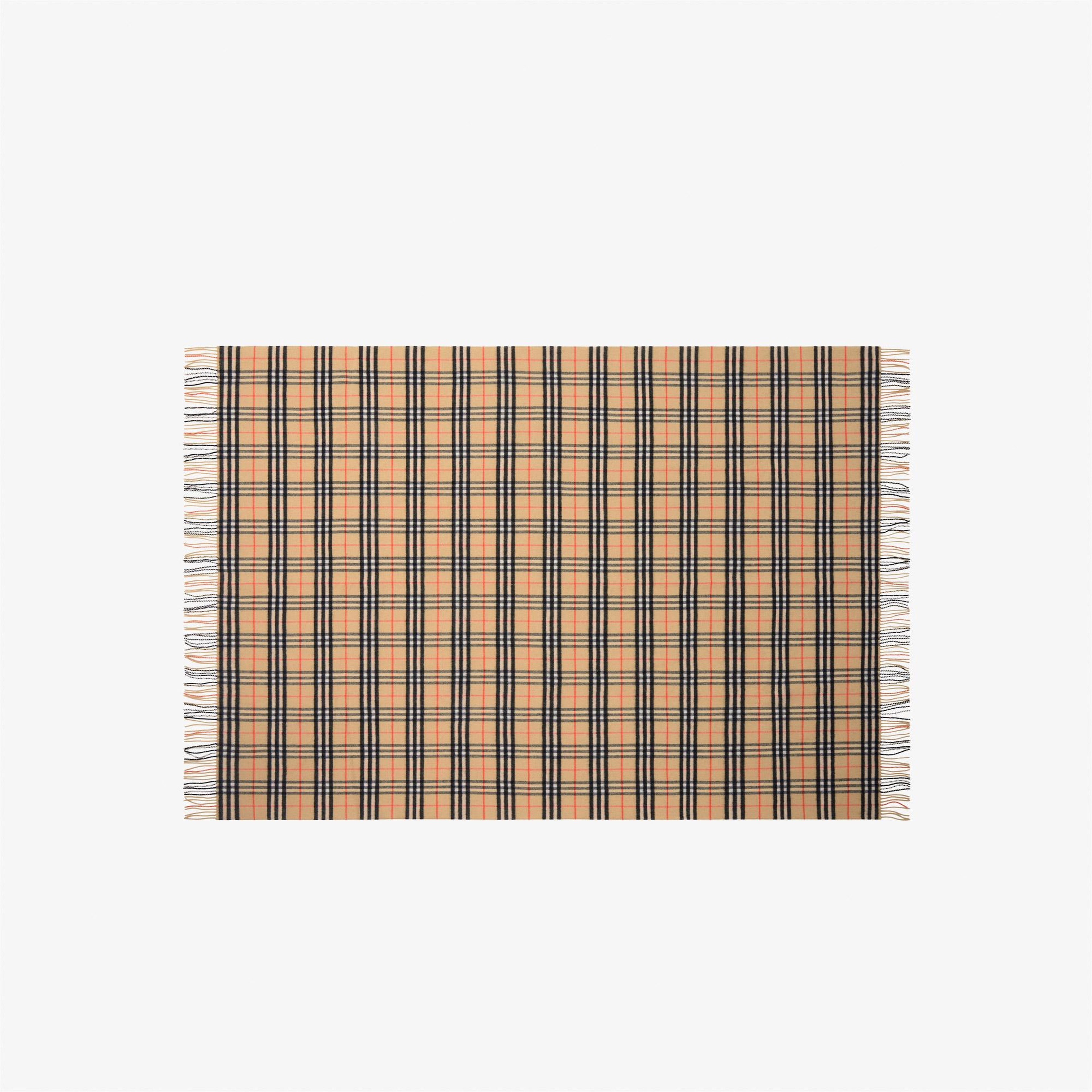 Burberry Hm Check Wool Cashmere Blanket Kadın Bej Battaniye
