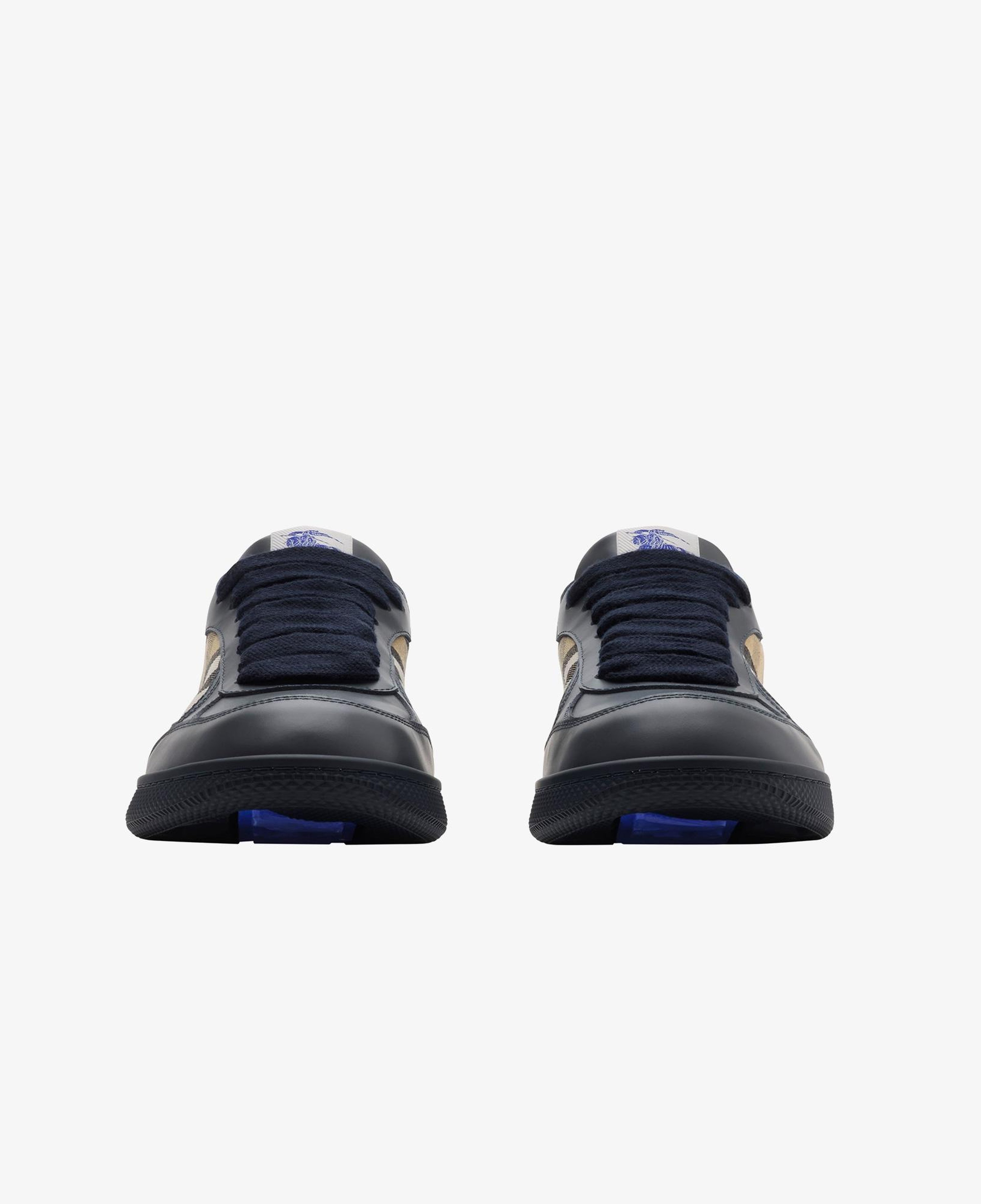 Burberry Mix Leather And Check Terrace Erkek Lacivert Sneaker