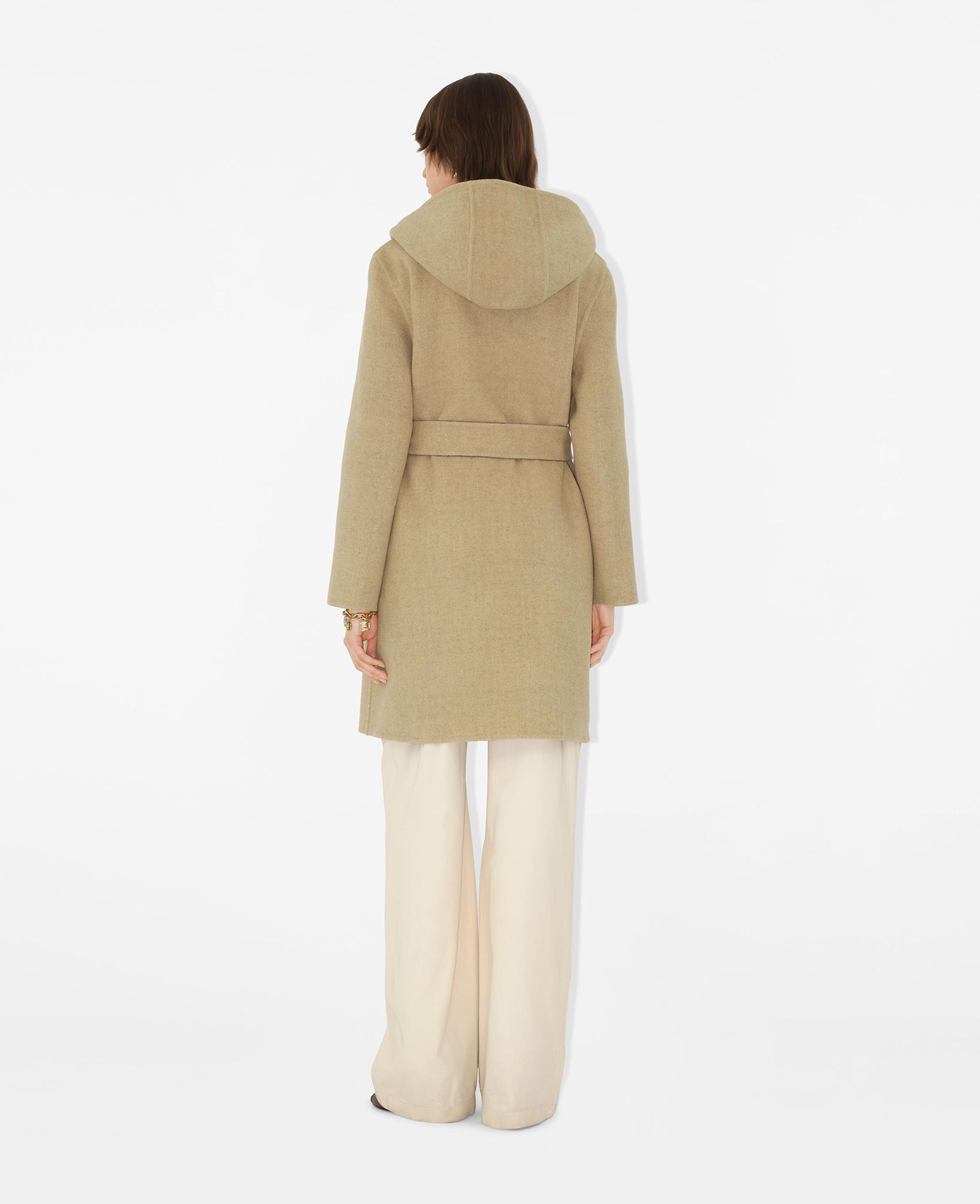 Burberry Hampshire Reversible Wool Hooded Wrap Kadın Bej Kaban