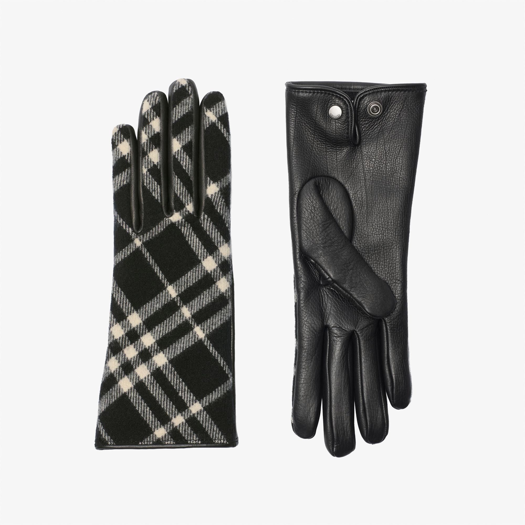 Burberry Core Check Kadın Siyah Eldiven