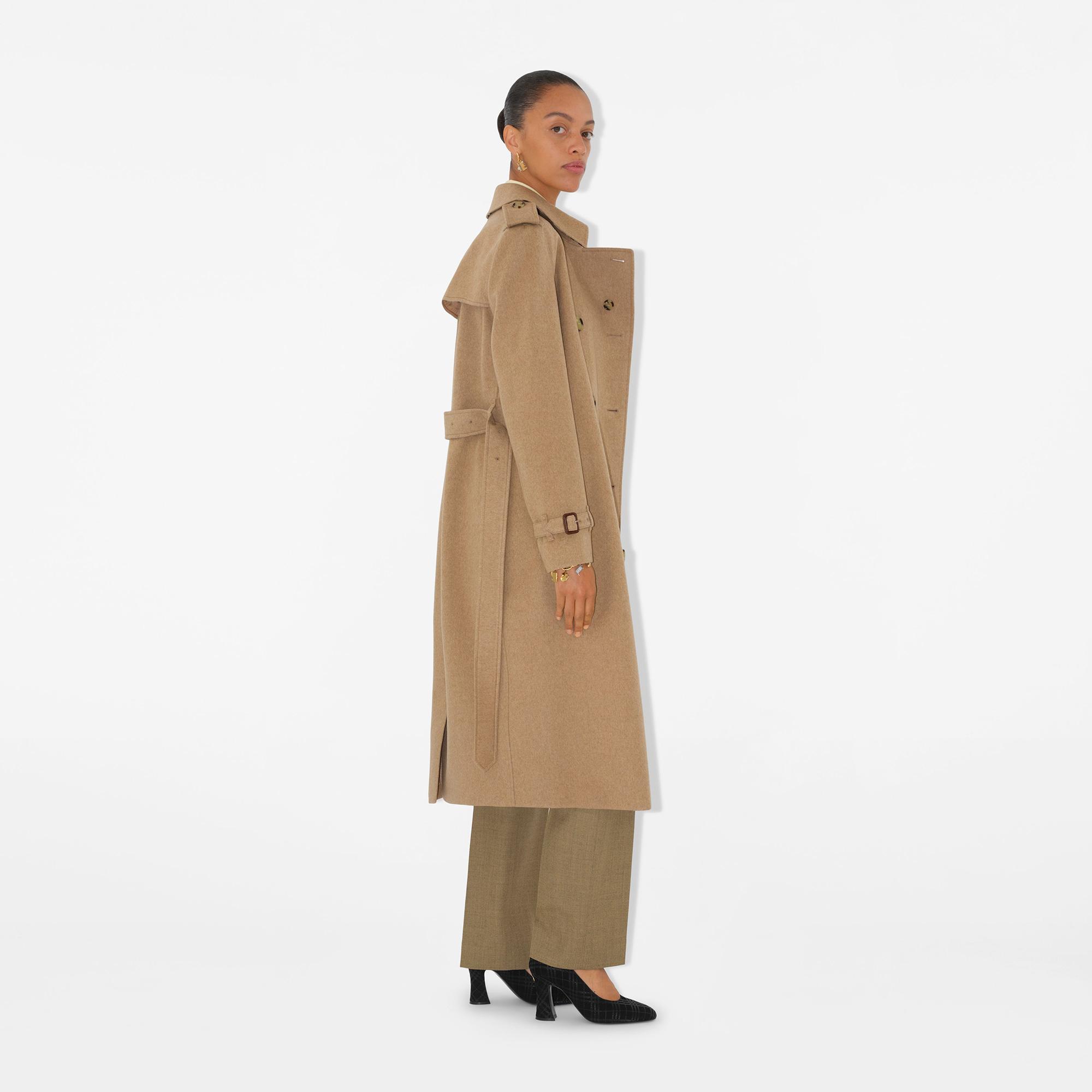 Burberry Long Cashmere Kensington Kadın Bej Kaban
