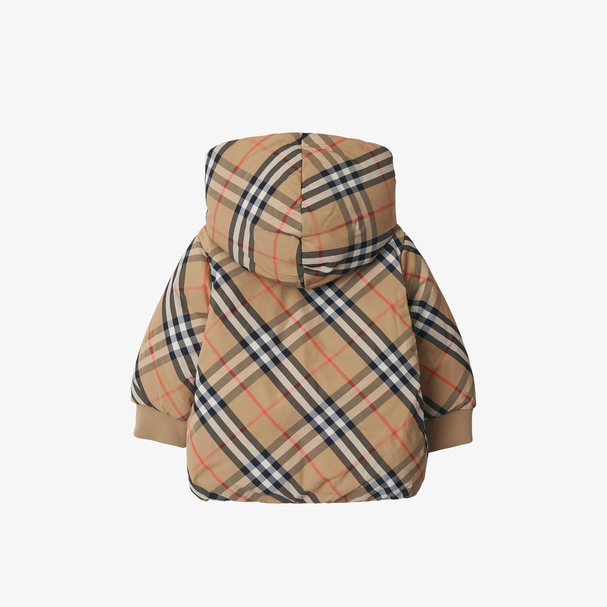 Burberry Axel Reversible Check Nylon Puffer Çocuk Bej Mont