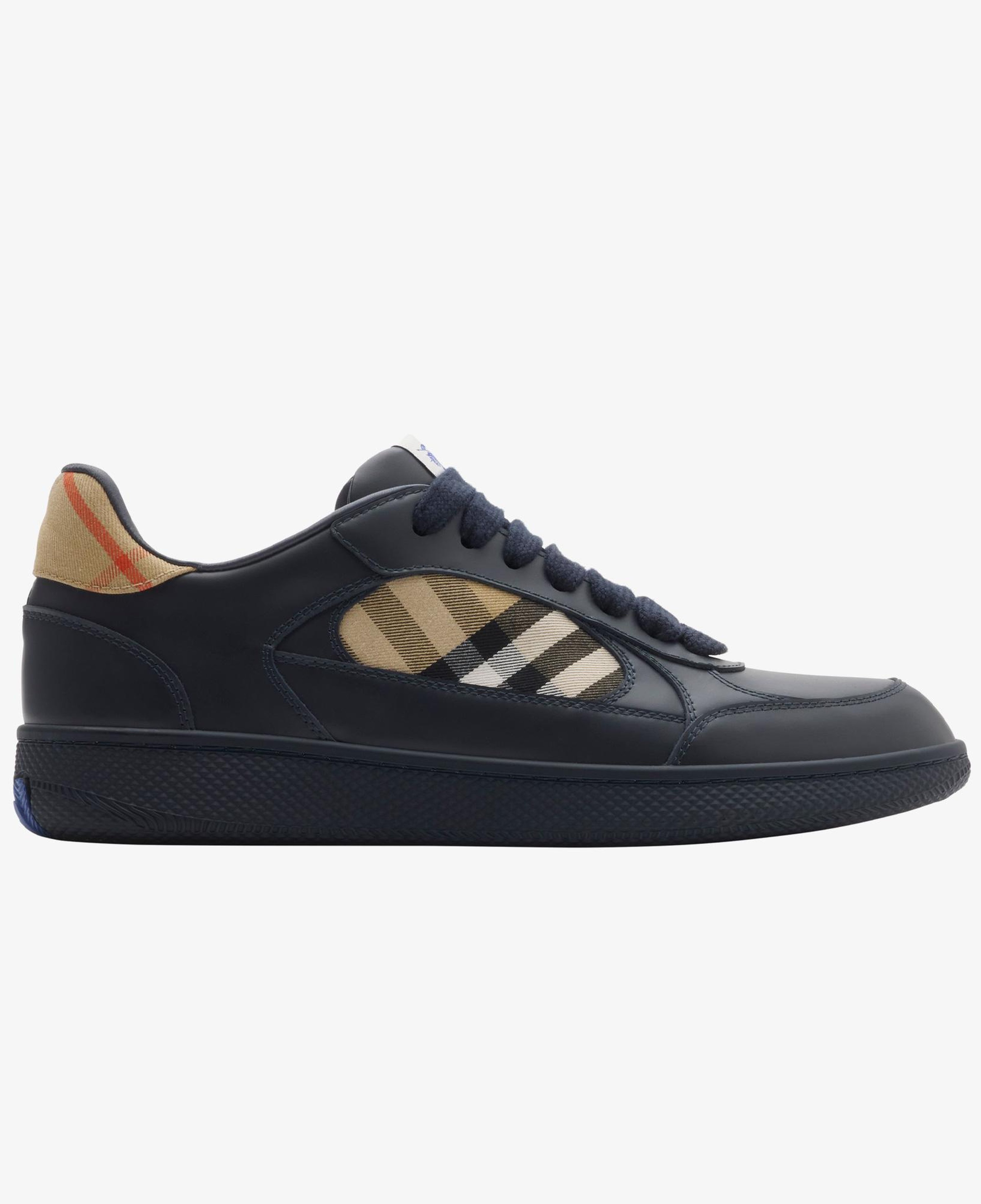 Burberry Mix Leather And Check Terrace Erkek Lacivert Sneaker
