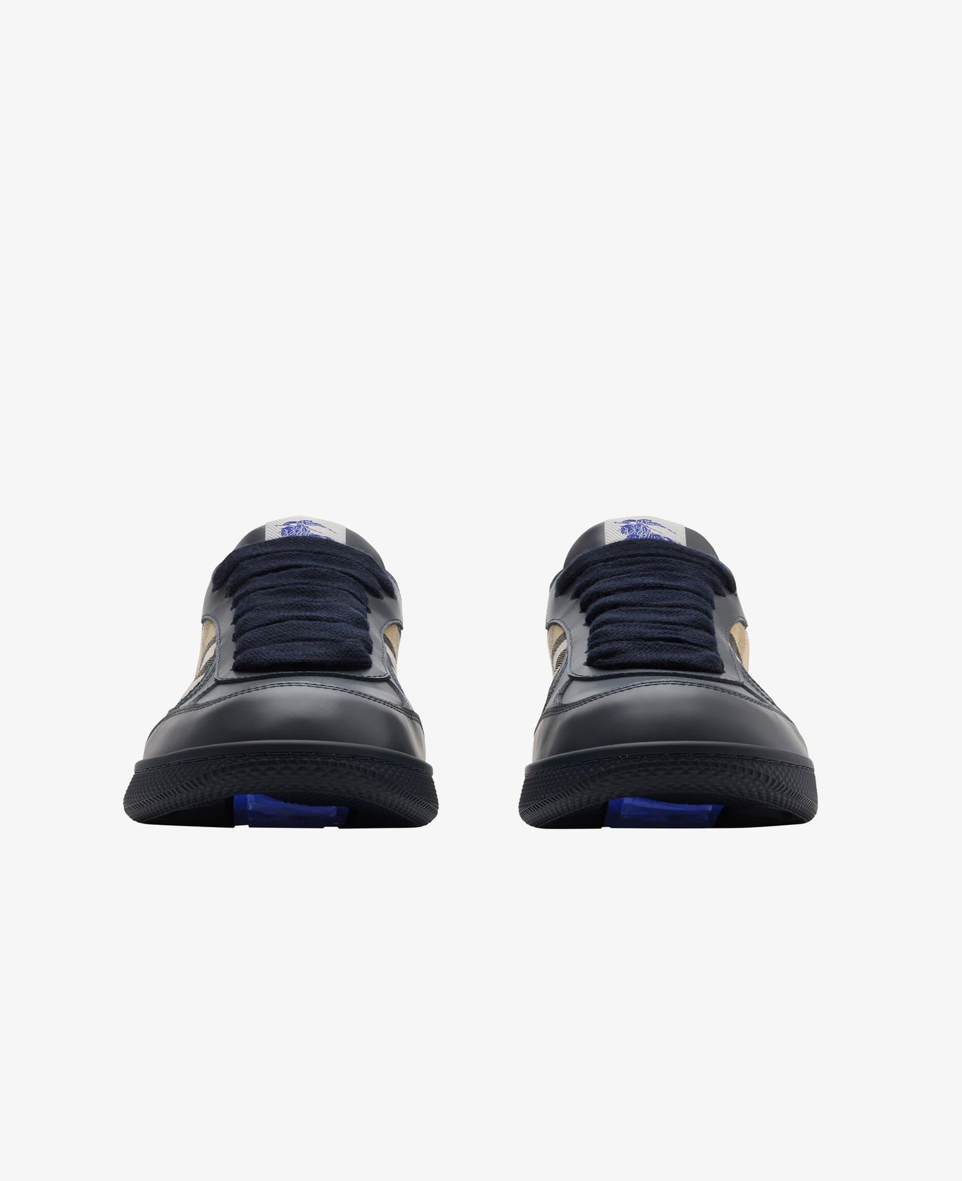 Burberry Mix Leather And Check Terrace Erkek Lacivert Sneaker