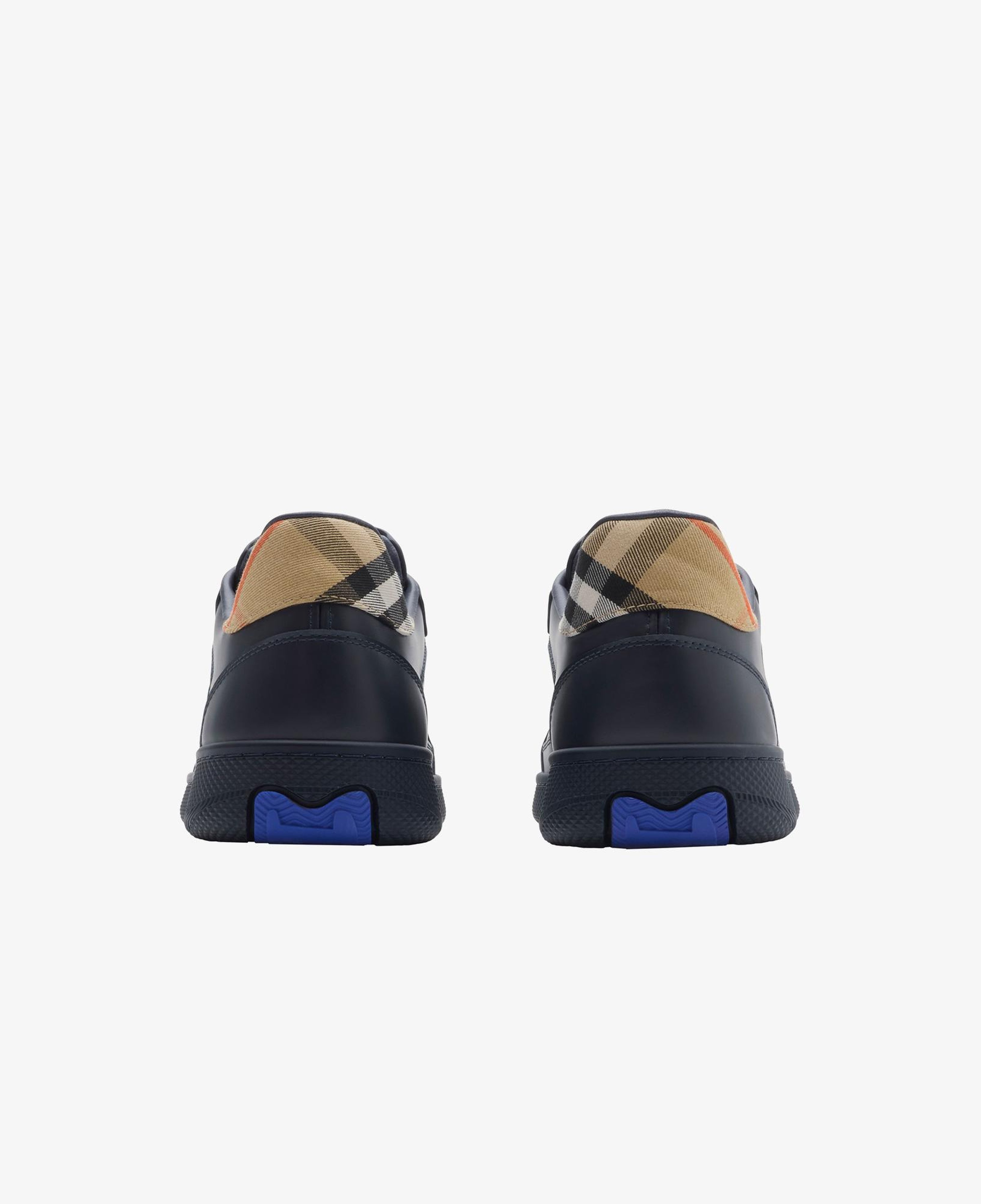 Burberry Mix Leather And Check Terrace Erkek Lacivert Sneaker