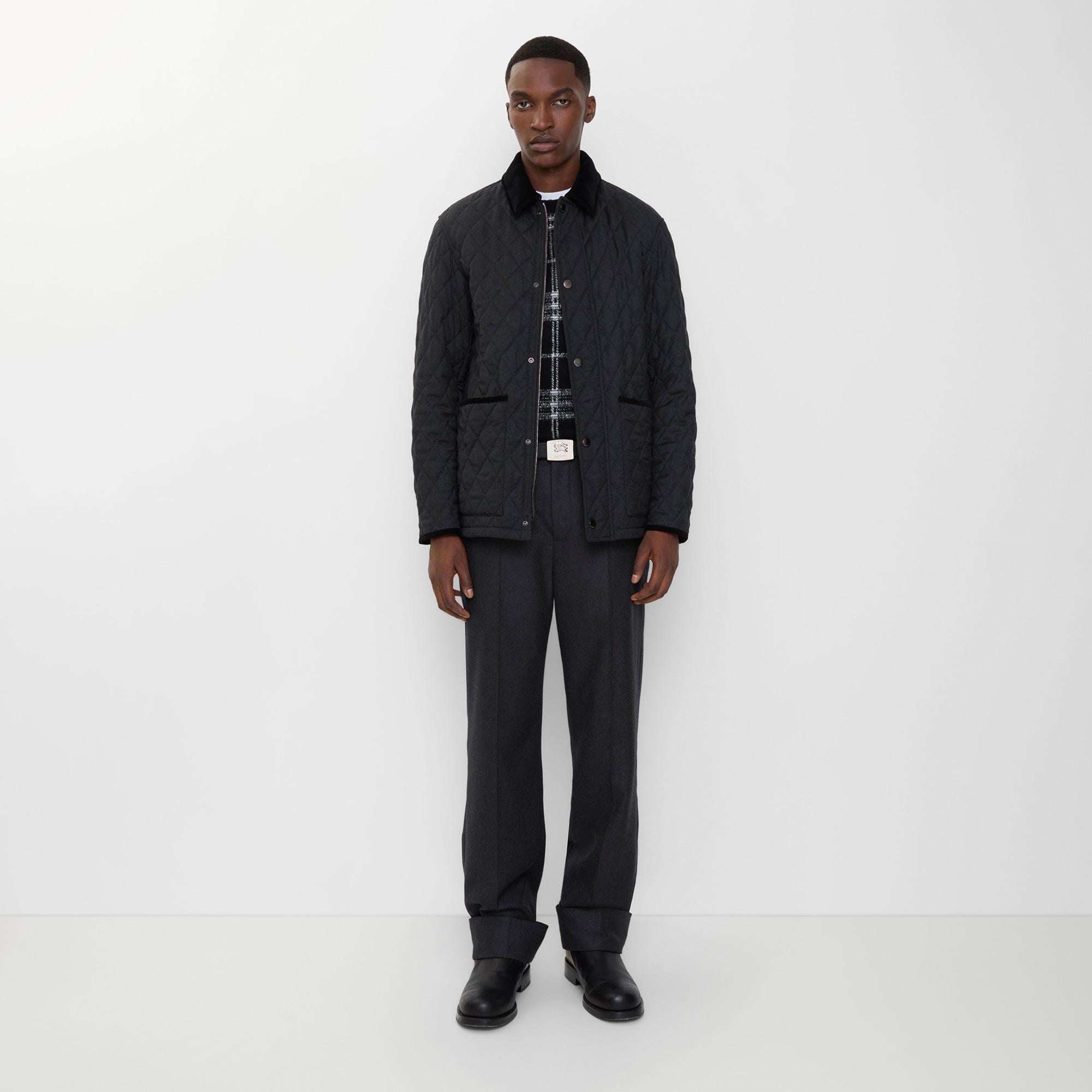 Burberry Haddington Erkek Gri Mont