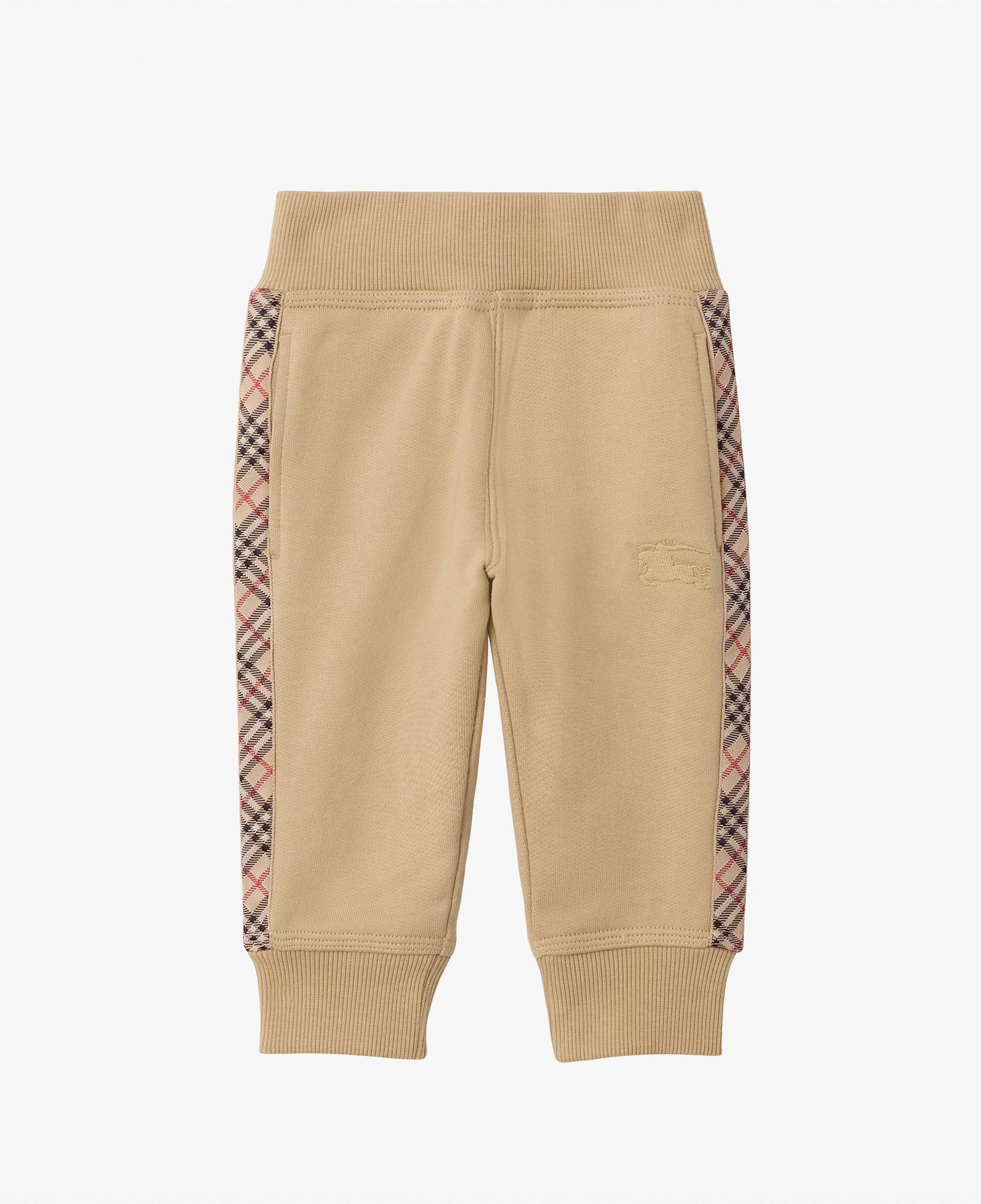Burberry Jackson Check Trim Cotton Çocuk Bej Eşofman Altı