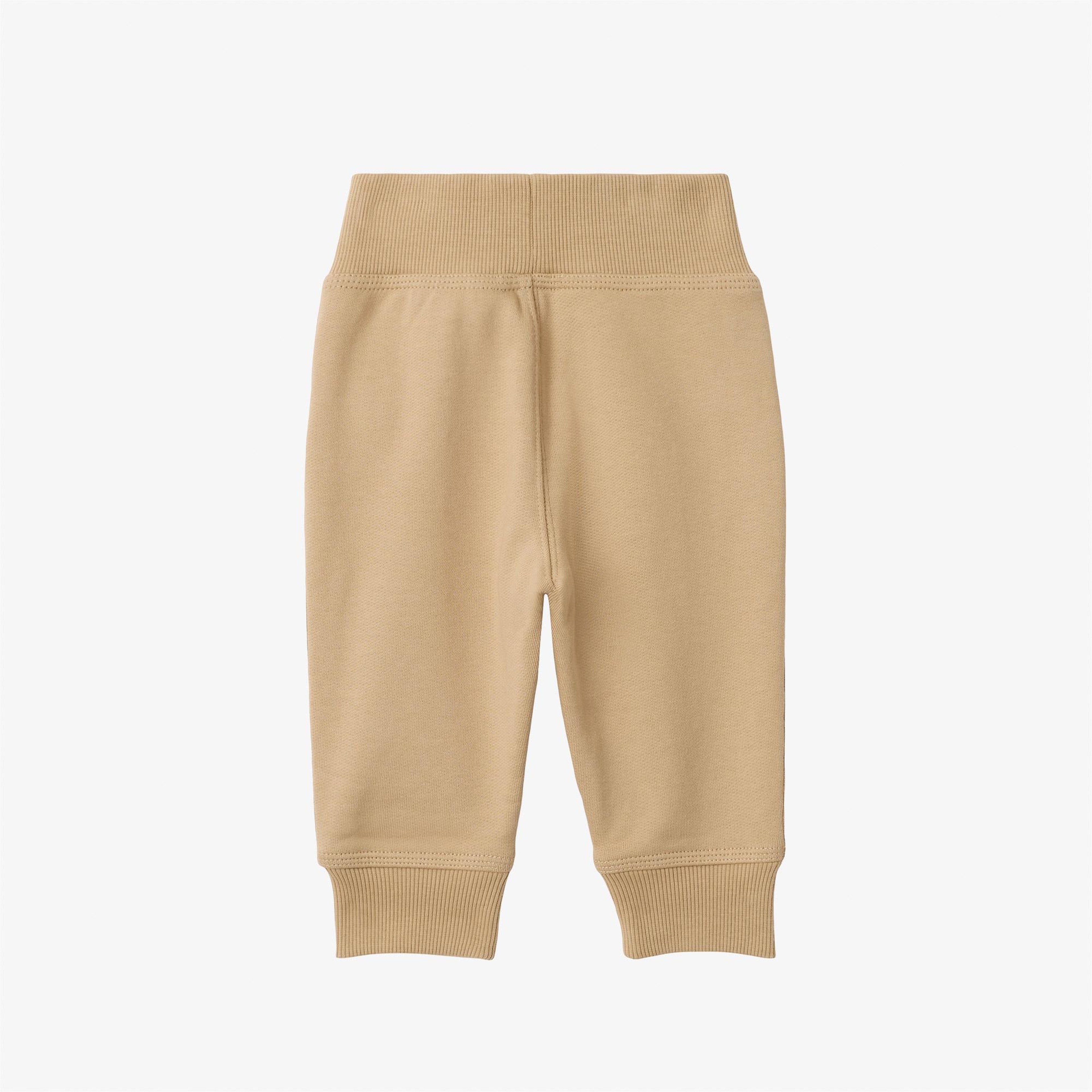 Burberry Jackson Check Trim Cotton Çocuk Bej Eşofman Altı