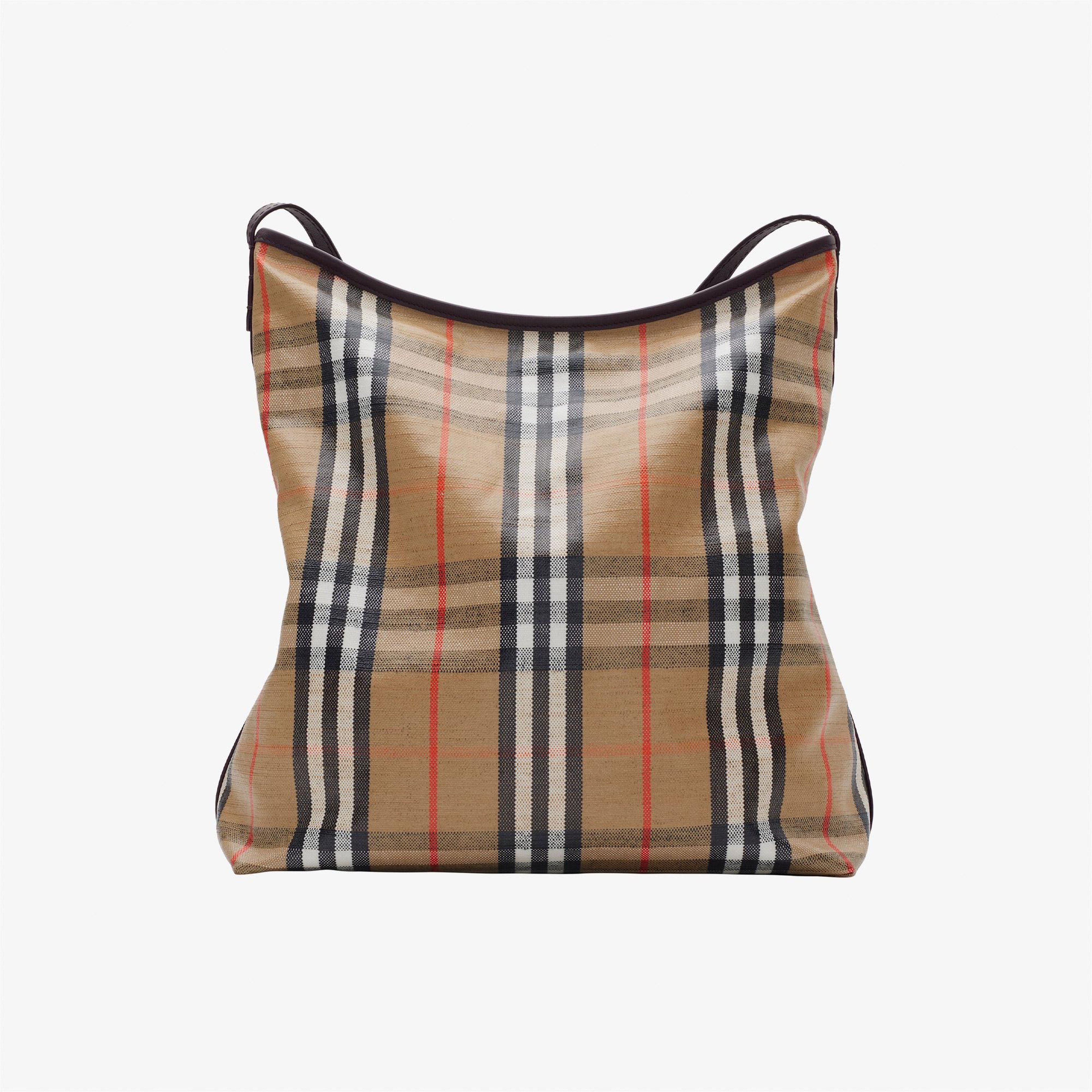 Burberry Highlands Kadın Bej Keten Omuz Çantası