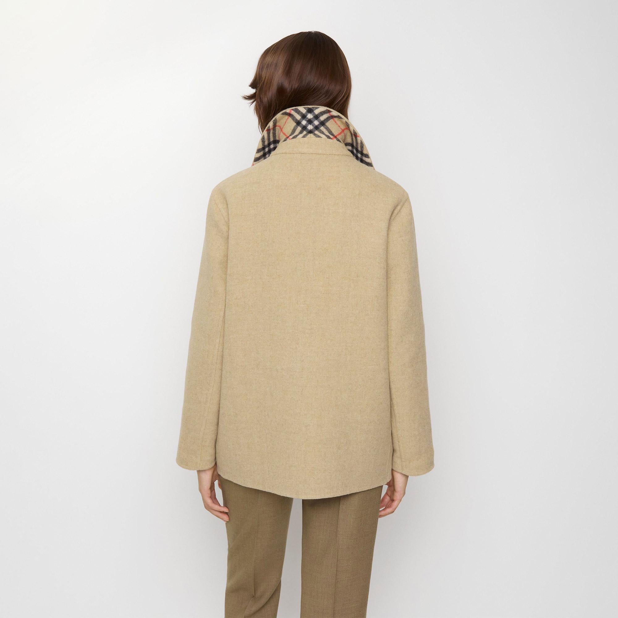 Burberry Lancashire Wool Kadın Bej Mont