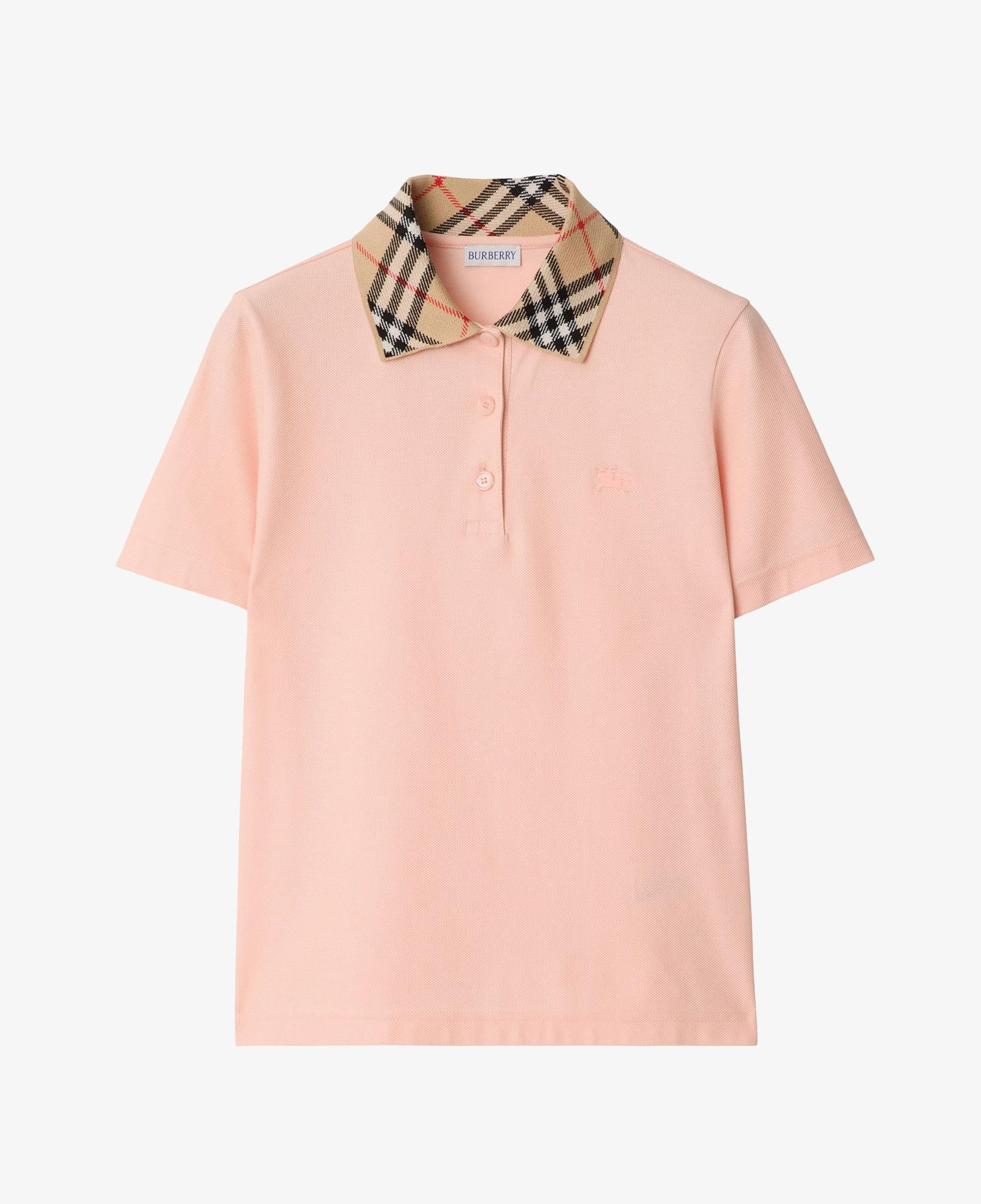 Burberry Check Collar Cotton Kadın Pembe Polo