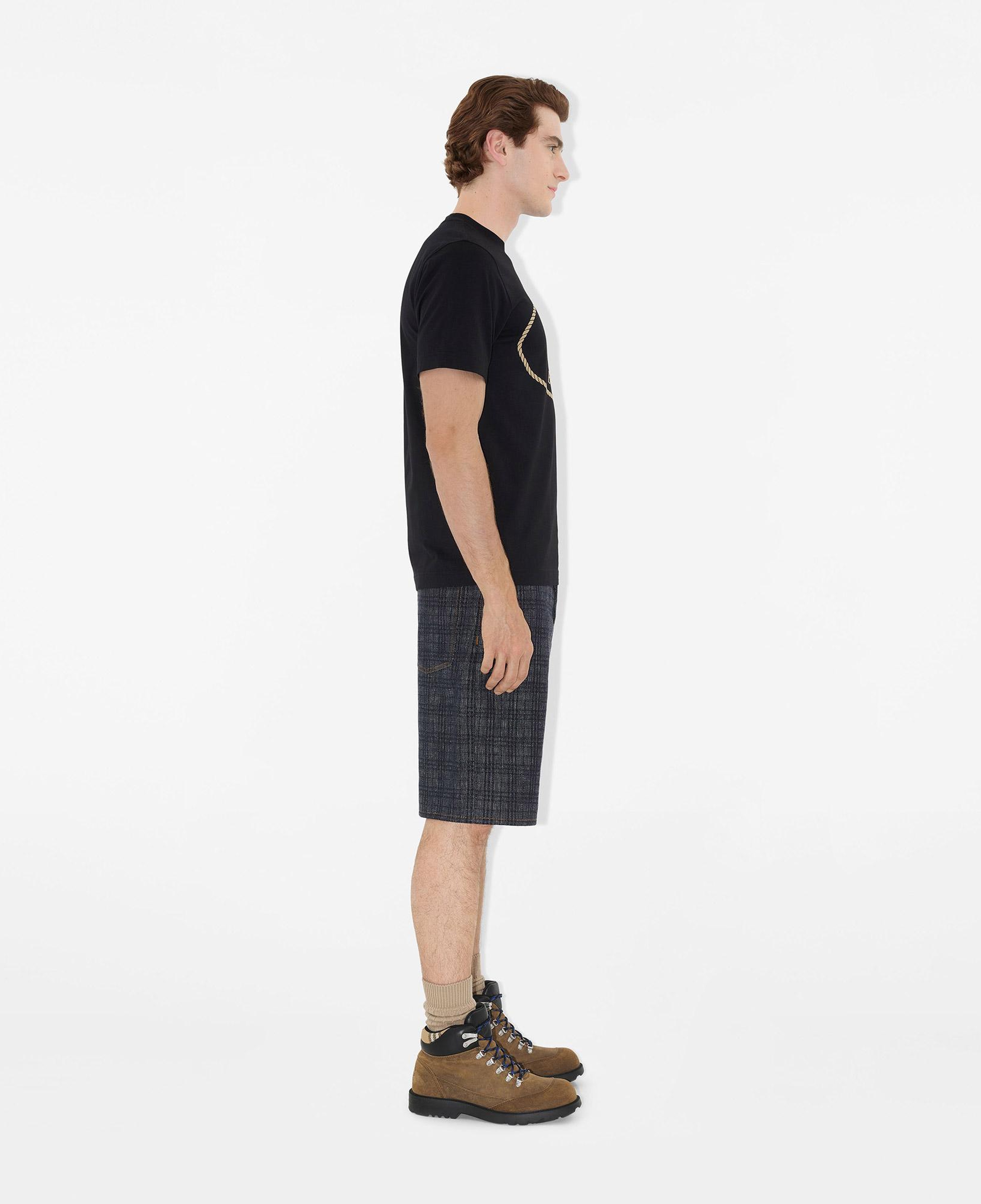 Burberry Seth Knight Stamp Cotton Erkek Siyah T-Shirt