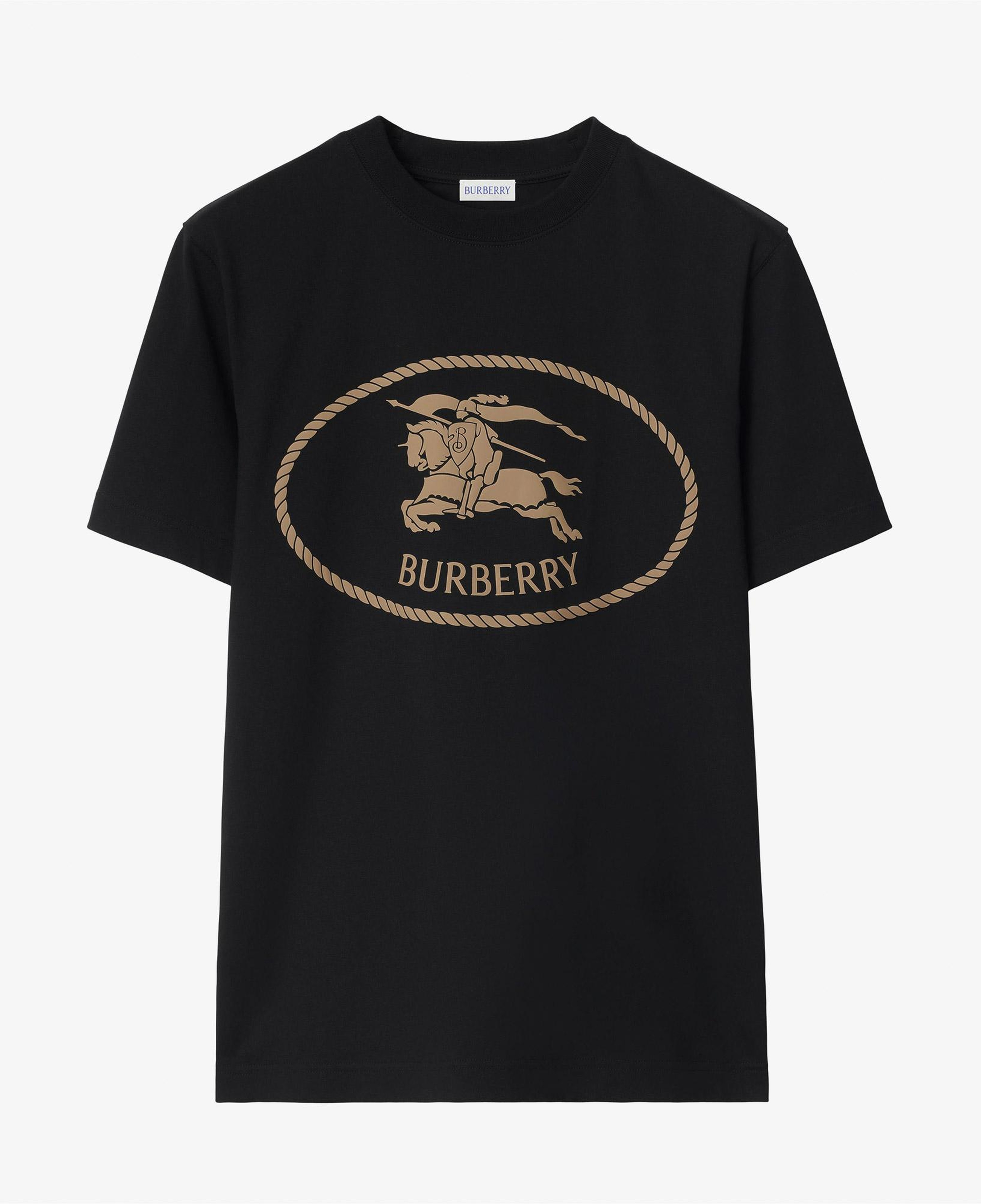 Burberry Seth Knight Stamp Cotton Erkek Siyah T-Shirt
