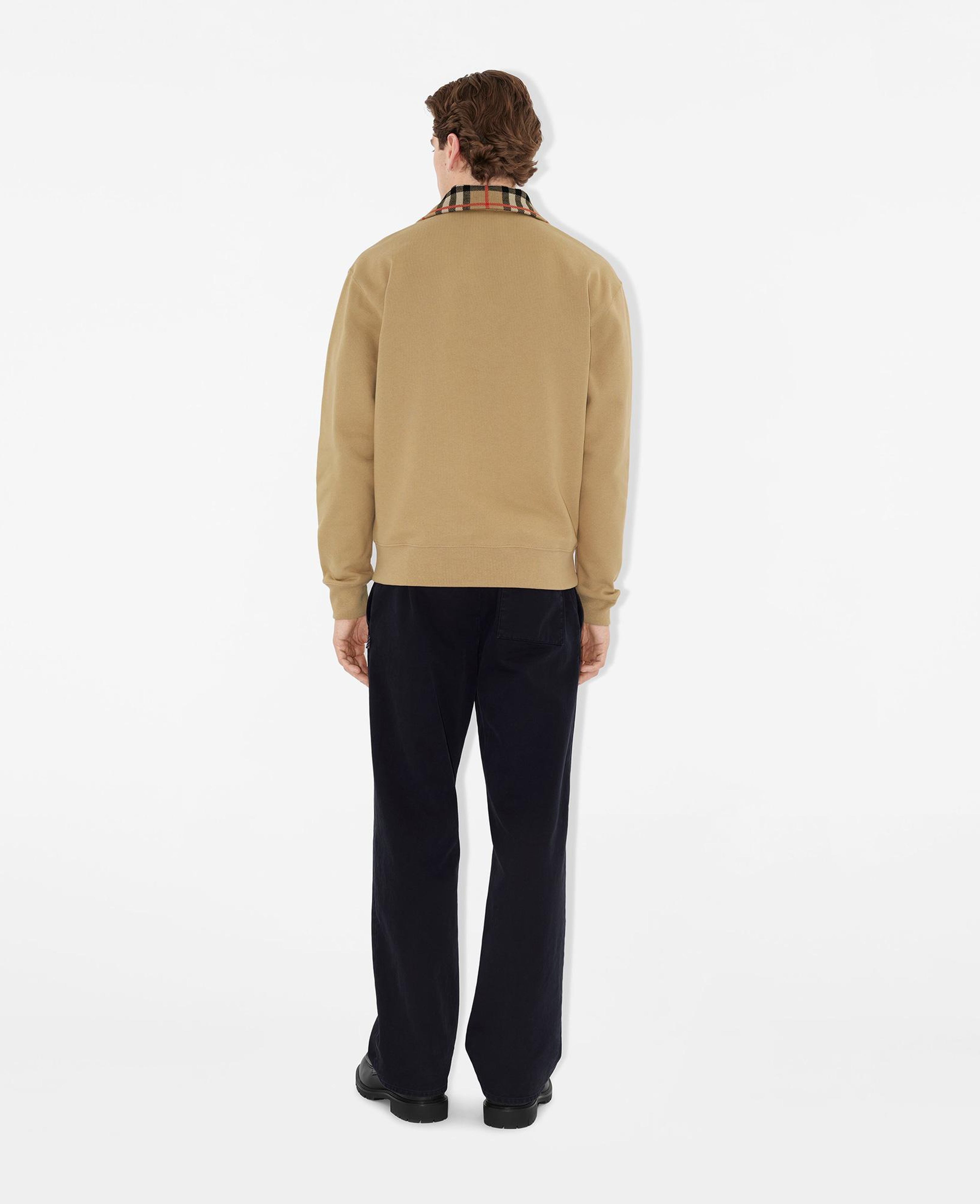 Burberry Ray Check Collar Cotton Yarım Fermuarlı Erkek Bej Polo