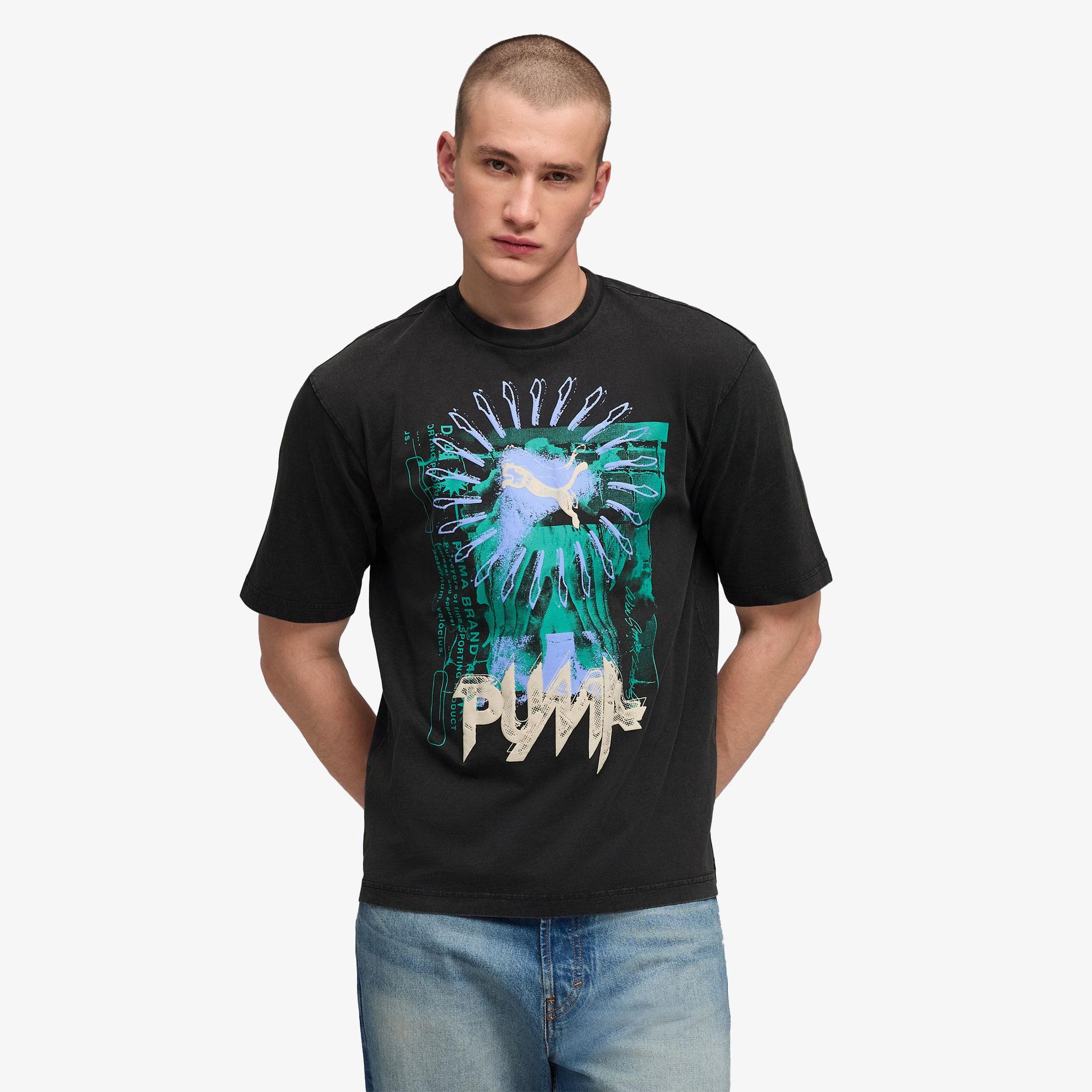 Puma Graphic  Erkek Siyah T-Shirt