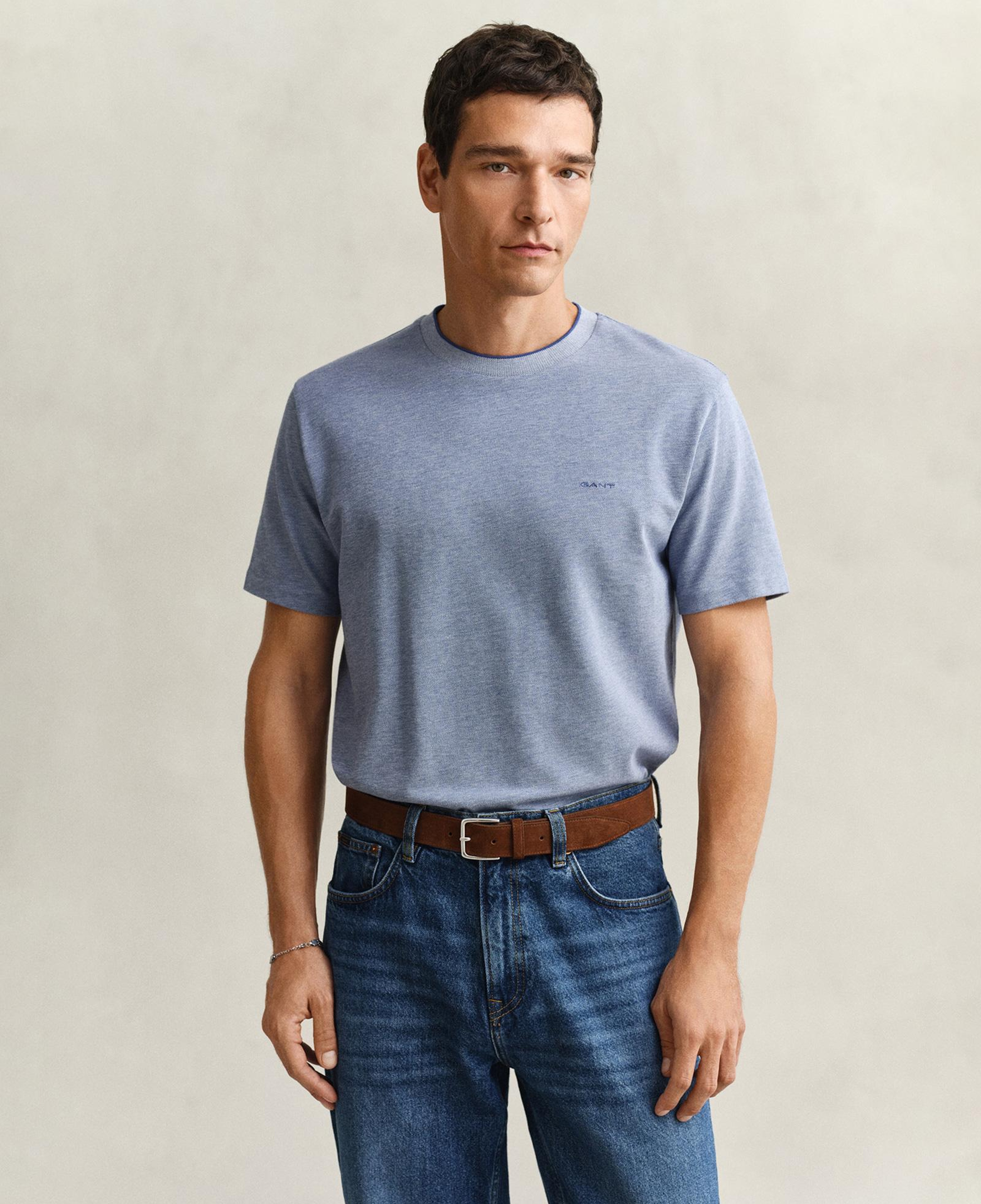 GANT Erkek Mavi Bisiklet Yaka Regular Fit T-Shirt