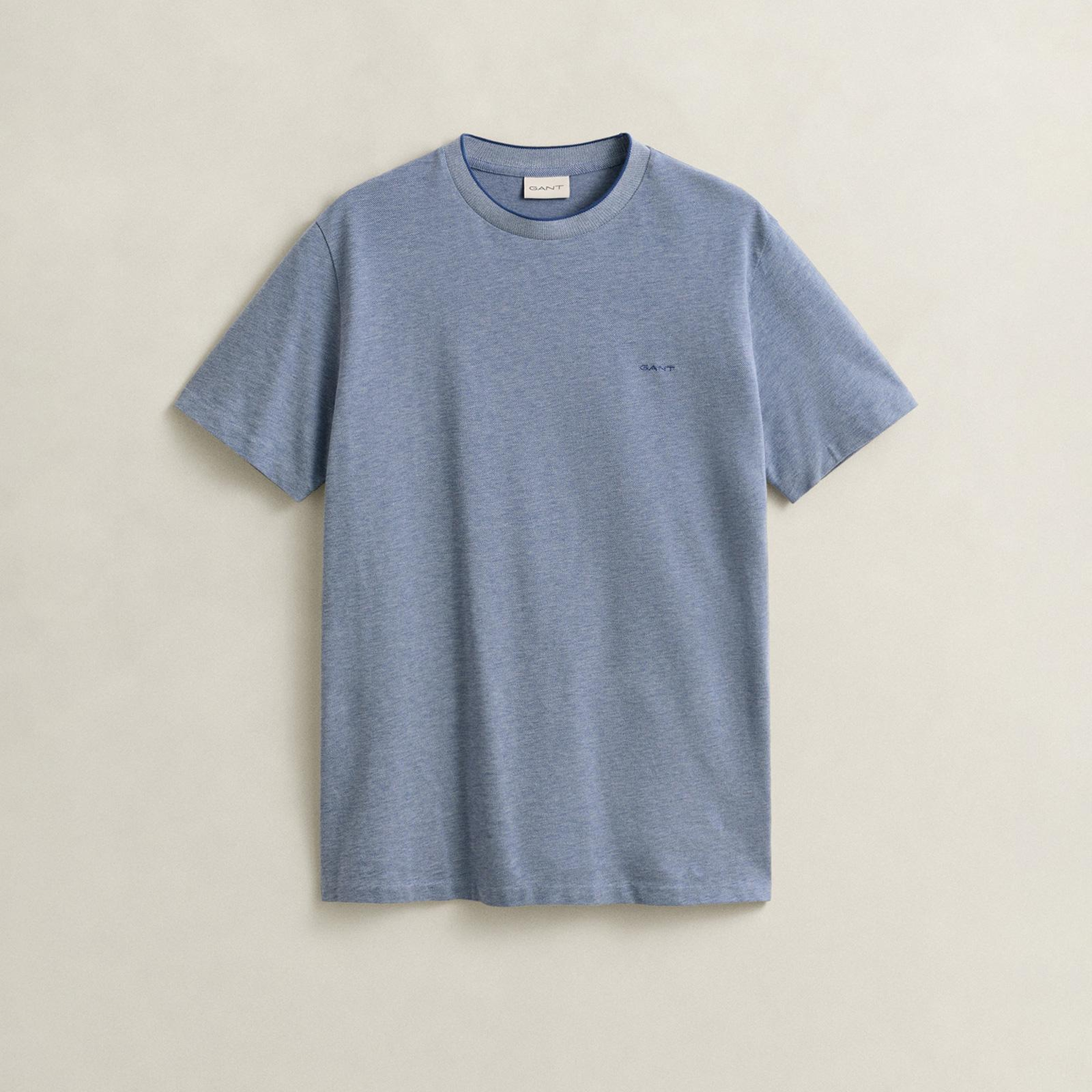 GANT Erkek Mavi Bisiklet Yaka Regular Fit T-Shirt