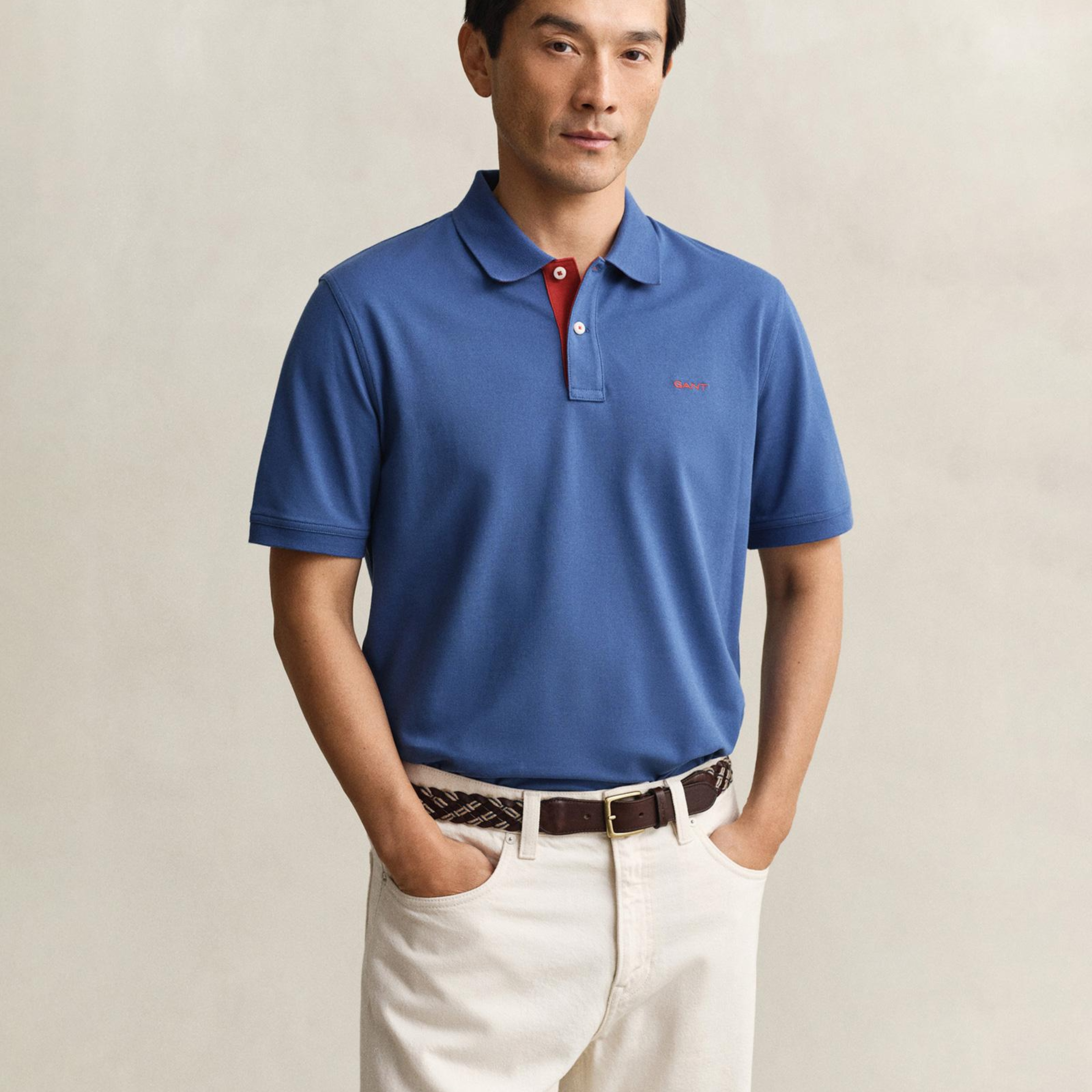 GANT Erkek Mavi Regular Fit Polo Yaka T-Shirt
