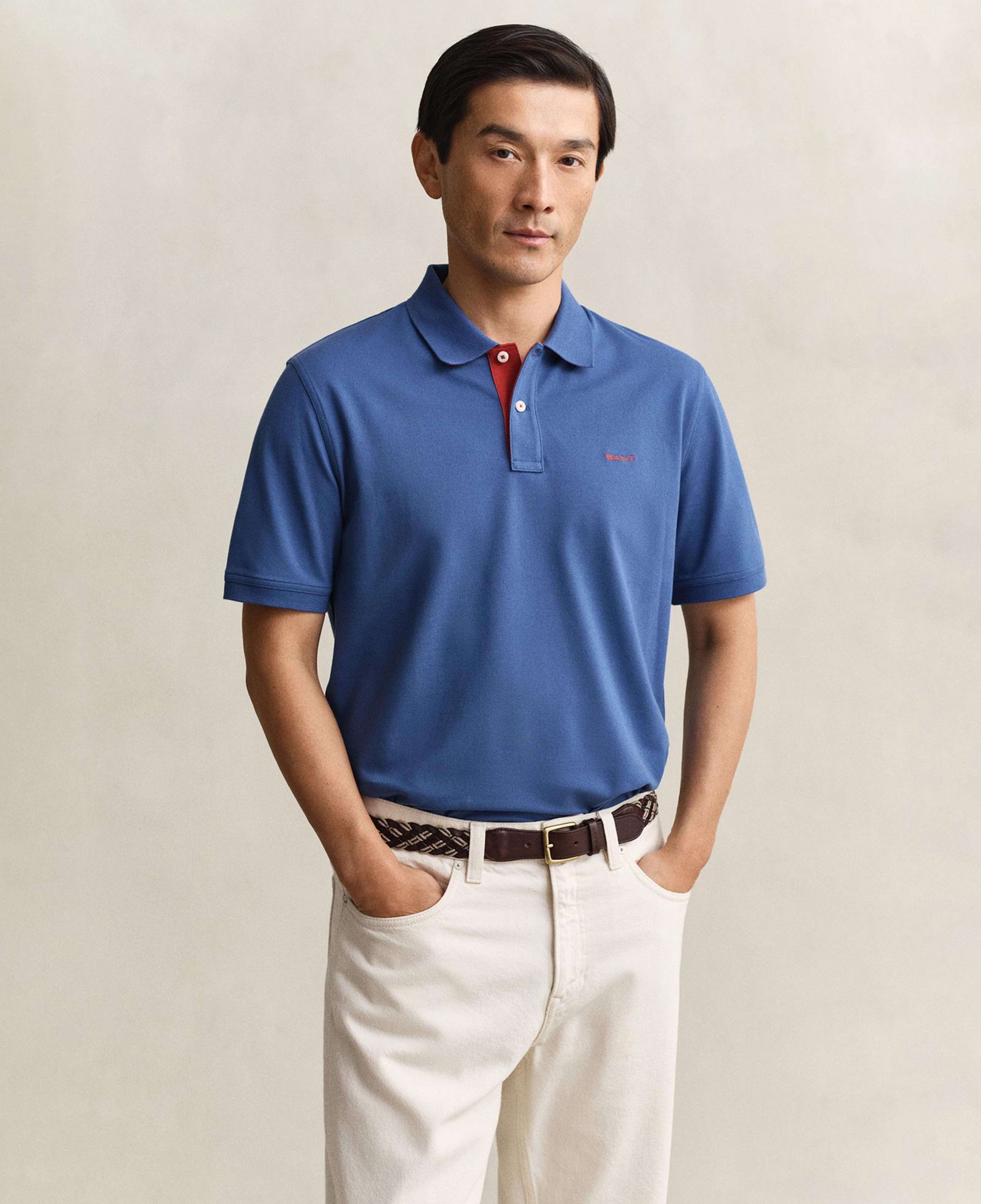 GANT Erkek Mavi Regular Fit Polo Yaka T-Shirt