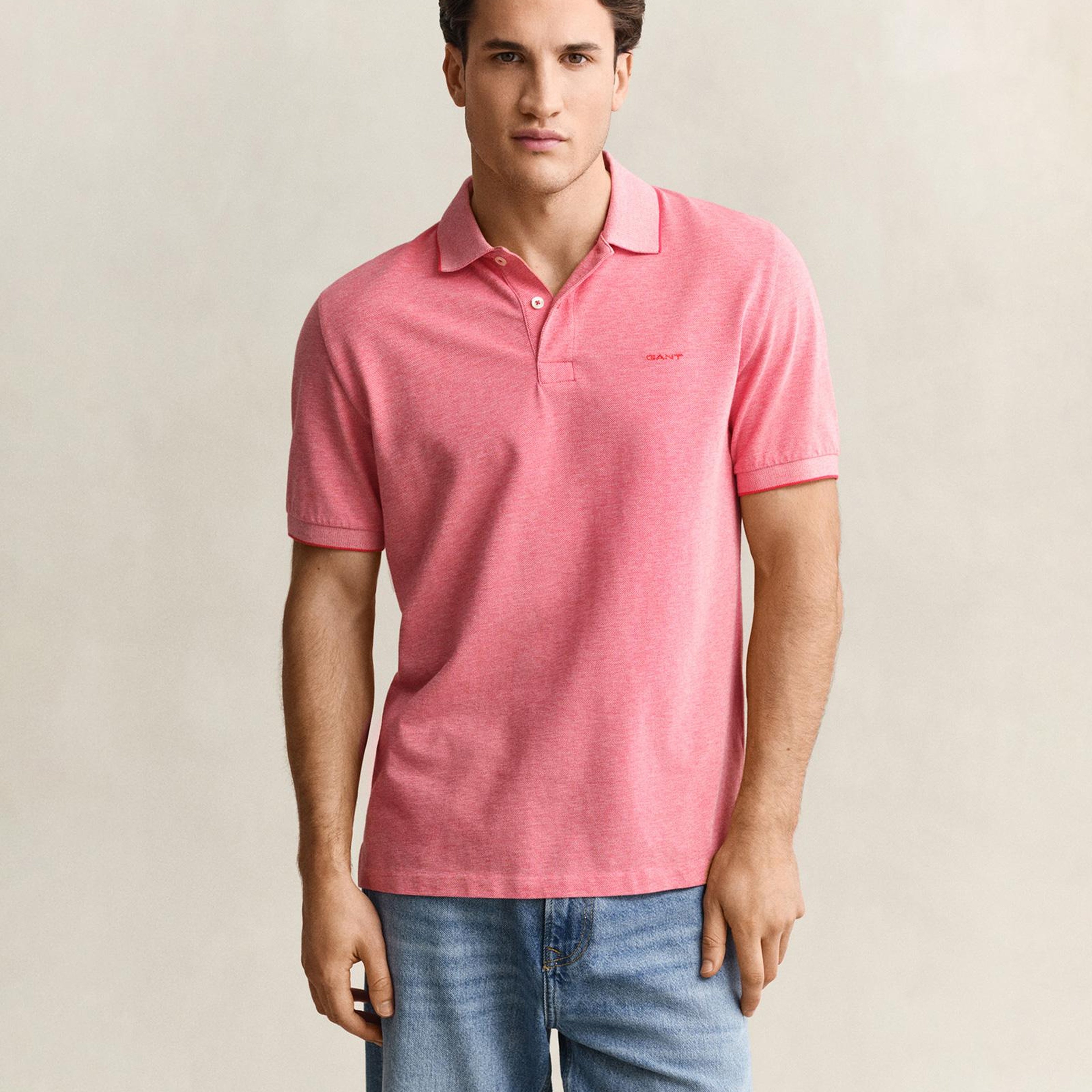 GANT Erkek Kırmızı Regular Fit Polo Yaka T-Shirt