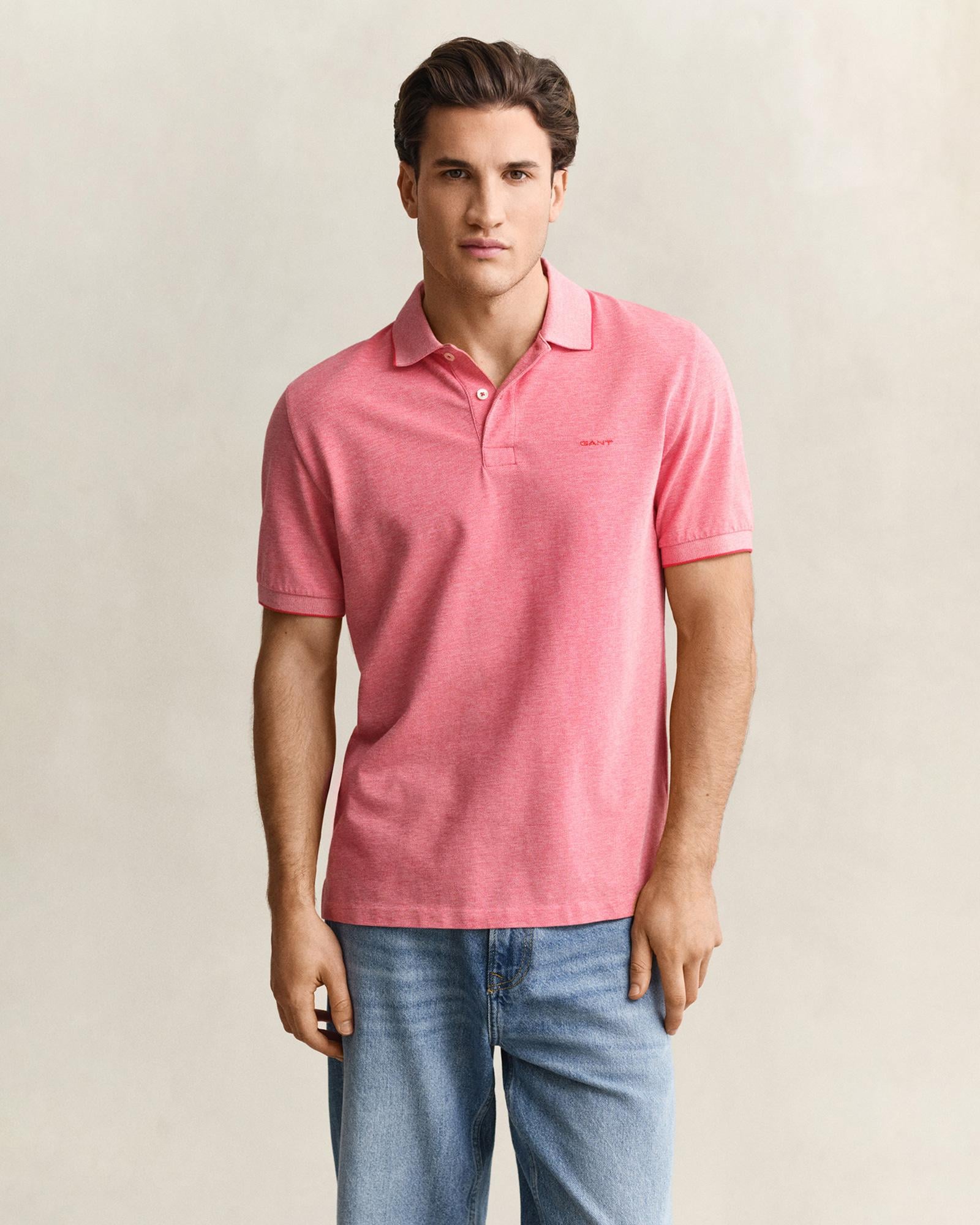 GANT Erkek Kırmızı Regular Fit Polo Yaka T-Shirt