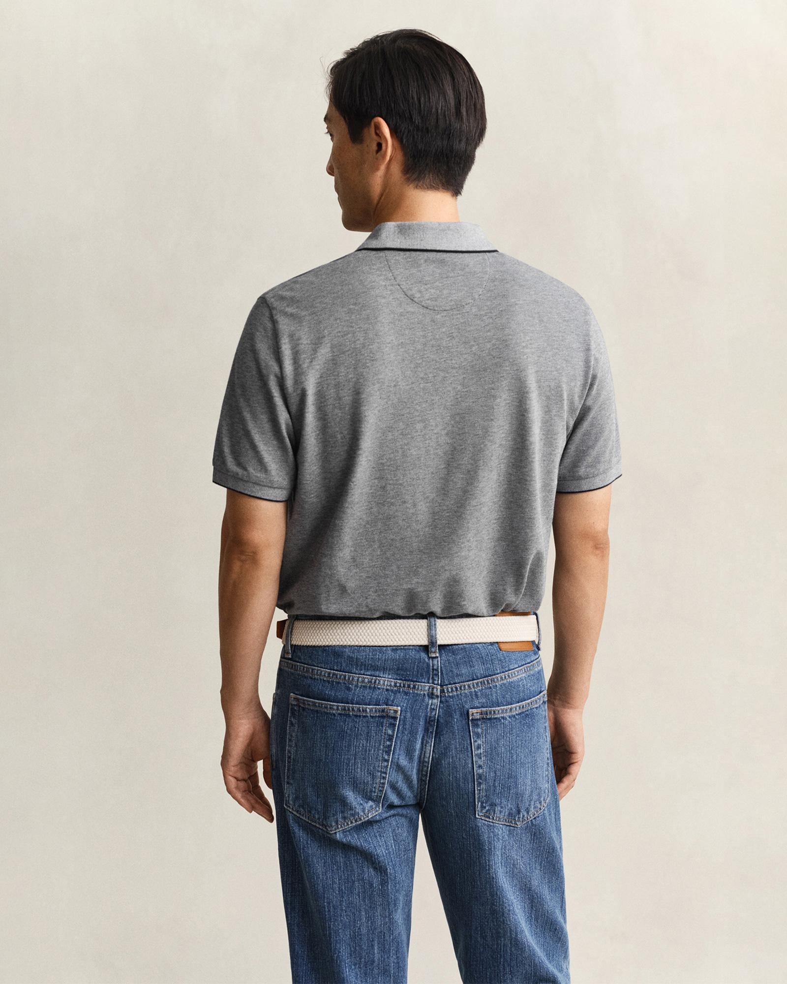 GANT Erkek Lacivert Regular Fit Polo Yaka T-Shirt