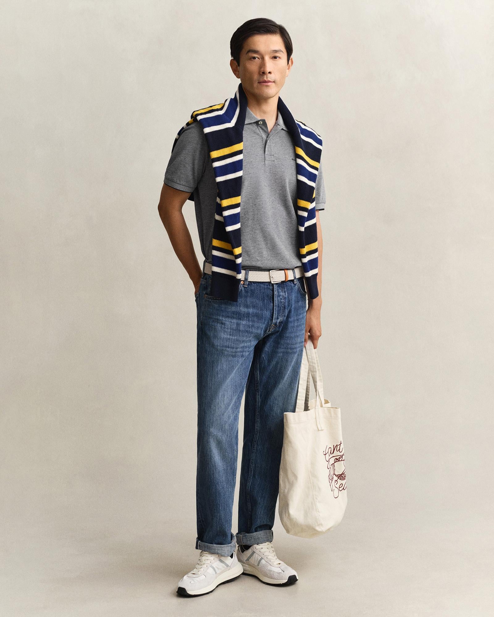 GANT Erkek Lacivert Regular Fit Polo Yaka T-Shirt