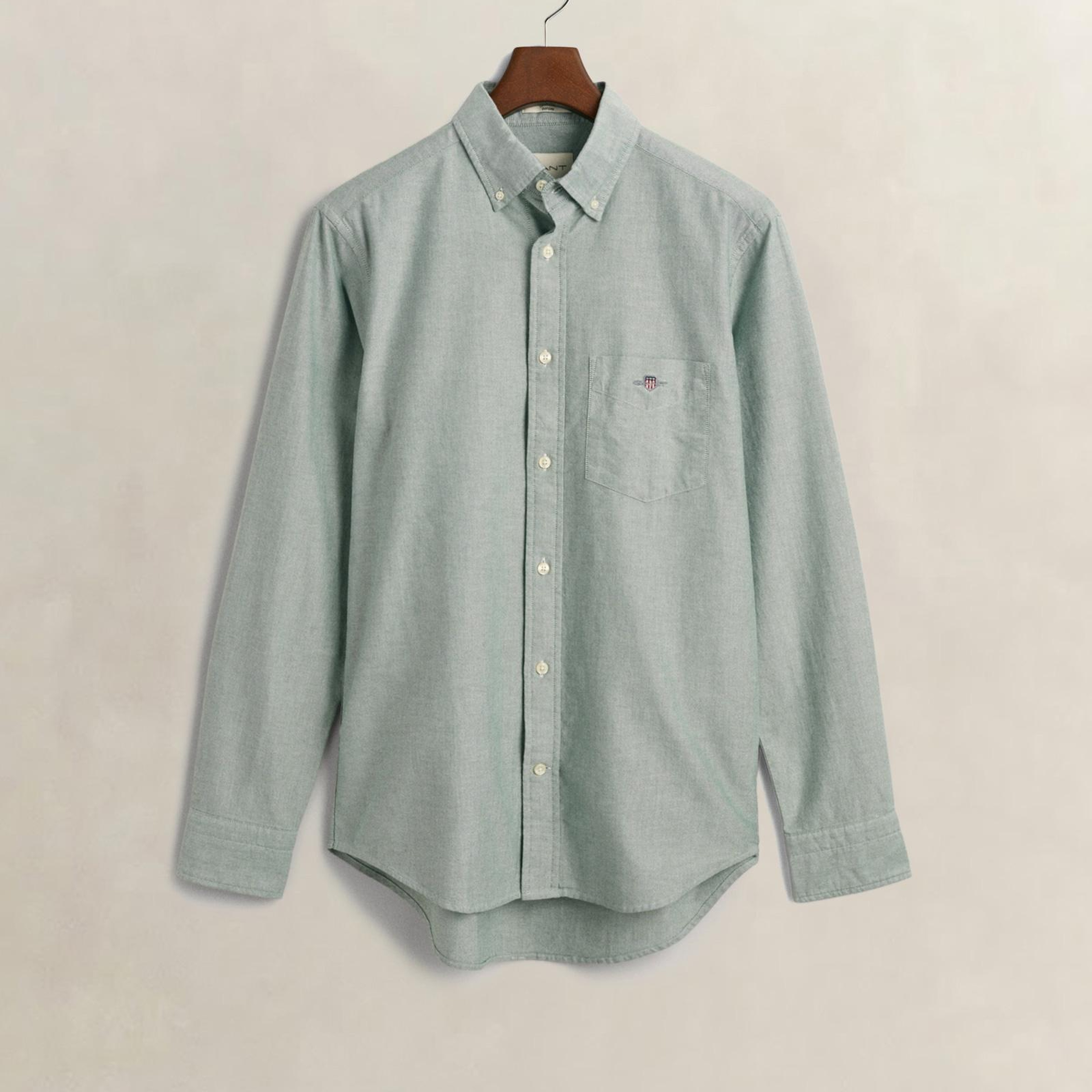 GANT Erkek Yeşil Regular Fit Düğmeli Yaka Oxford Gömlek