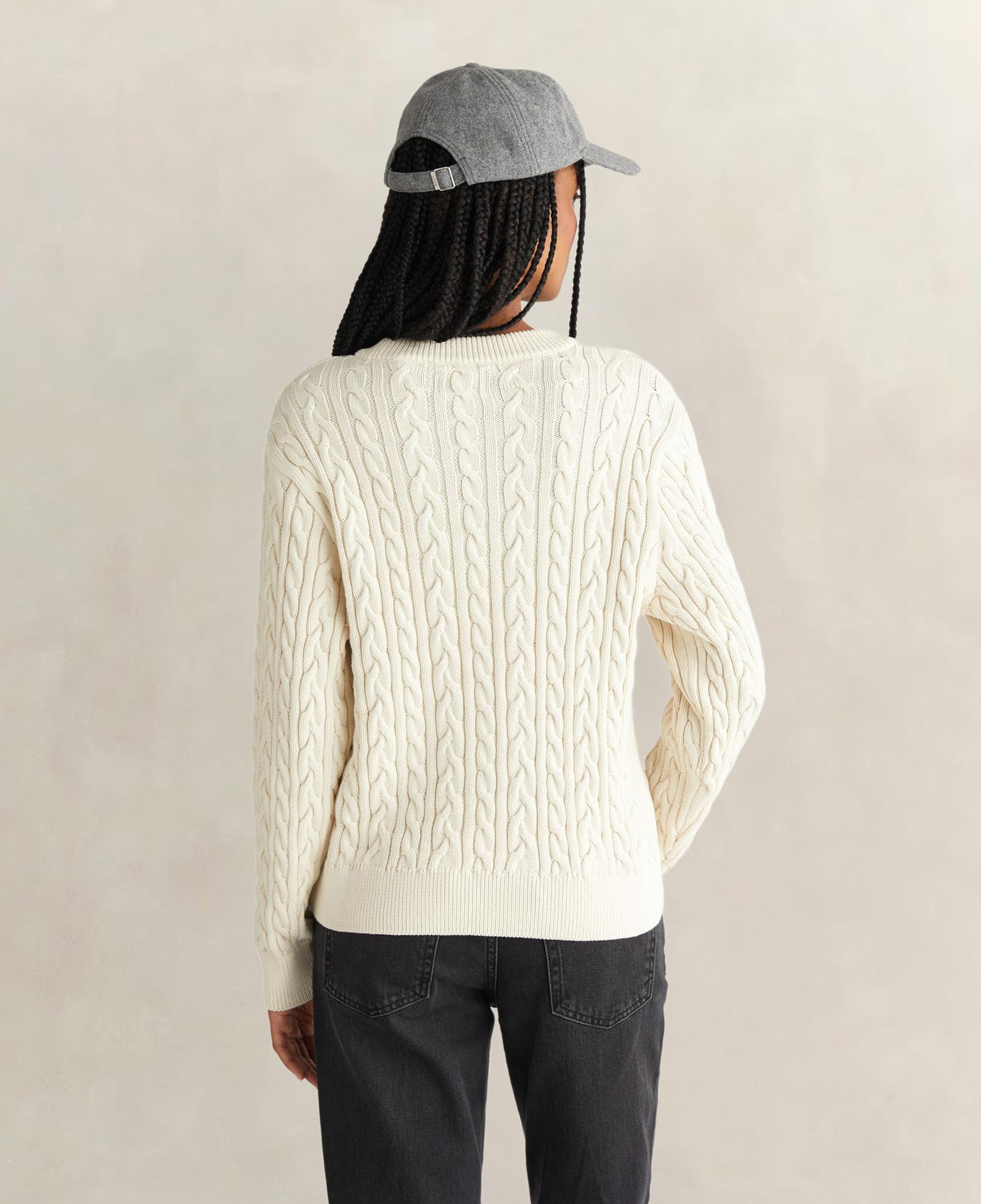 GANT Kadın Krem Relaxed Fit Bisiklet Yaka Triko