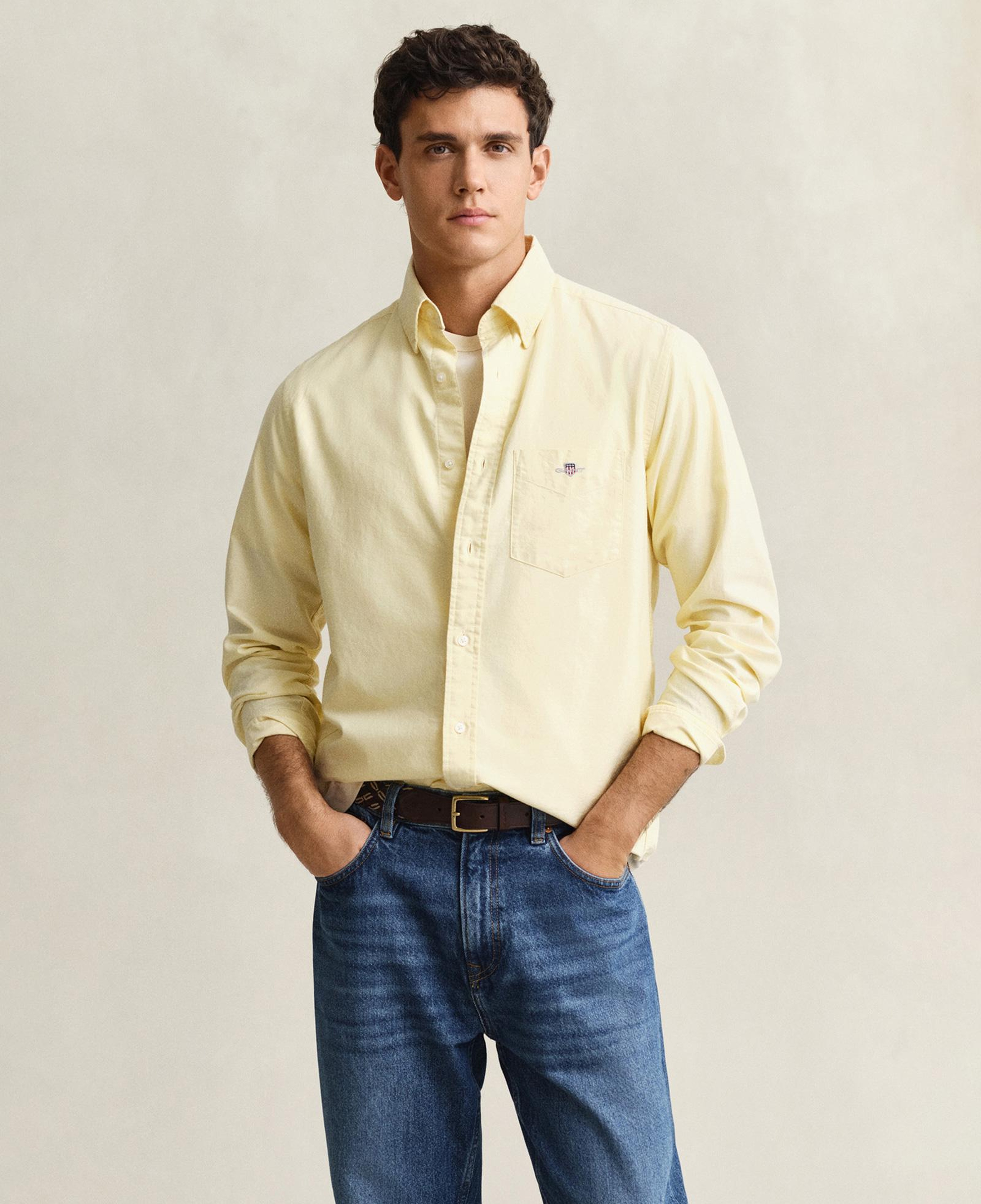 GANT Erkek Sarı Regular Fit Logolu Gömlek