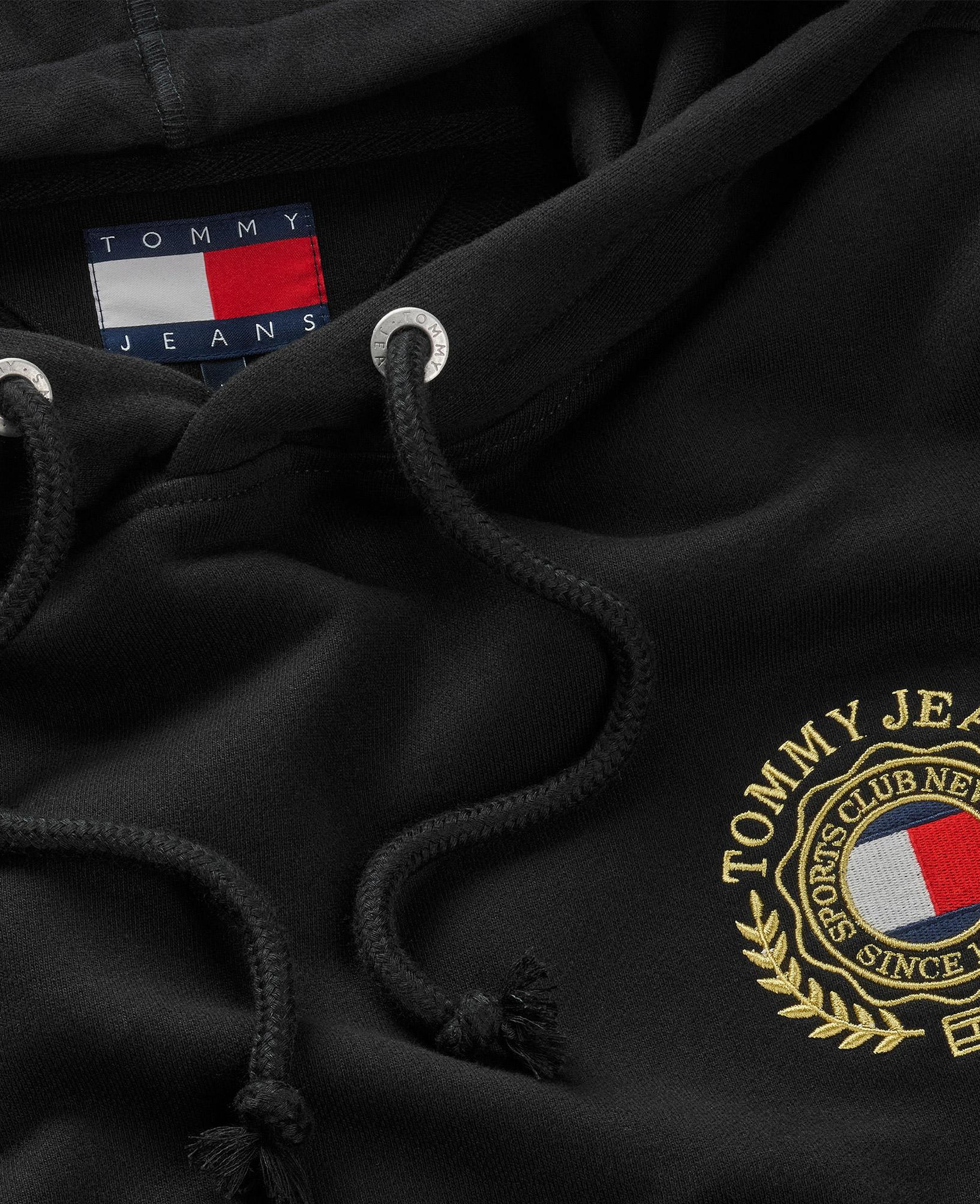 Tommy Hilfiger Tjm Reg Tommy Crest Erkek Siyah Hoodie
