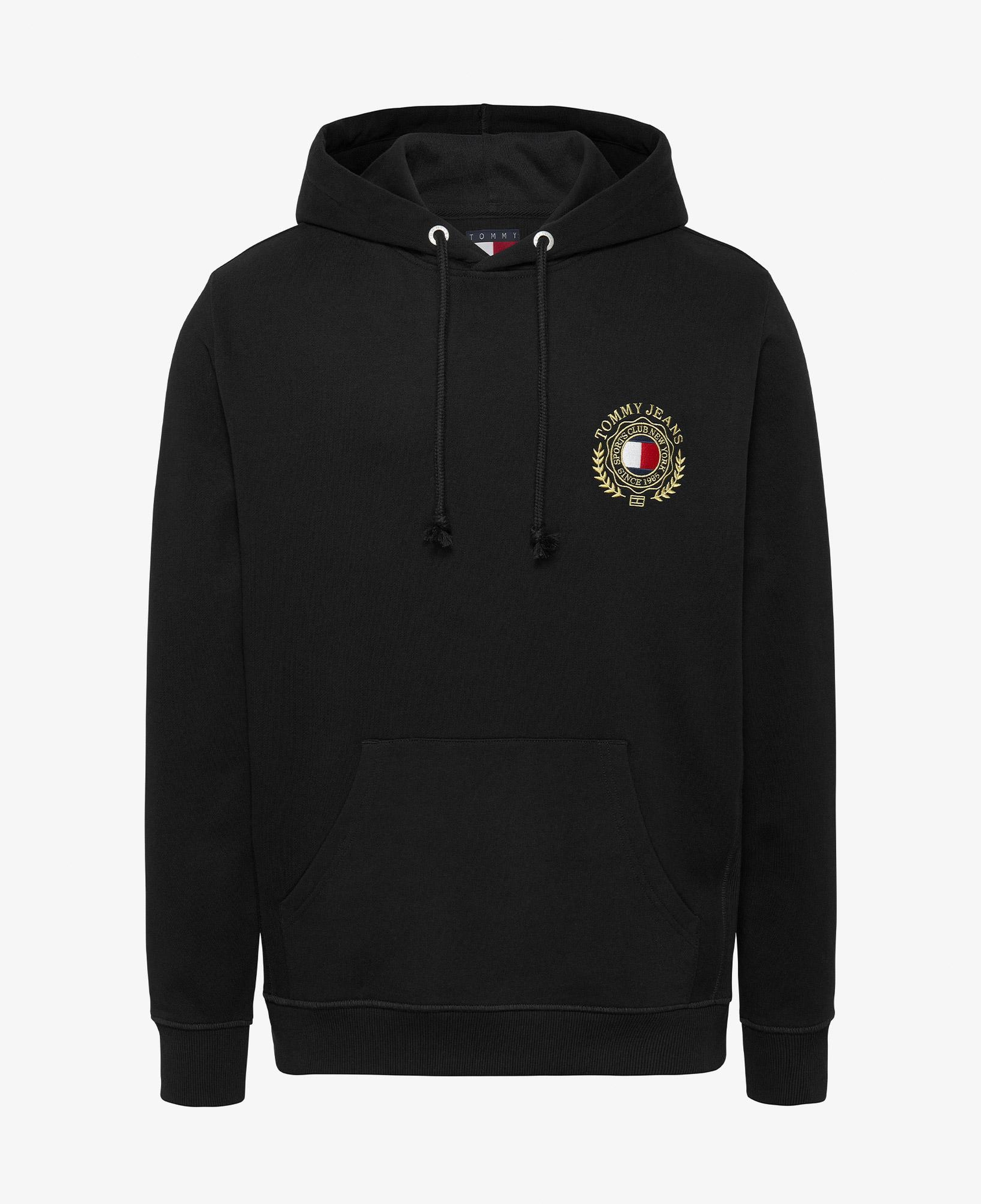 Tommy Hilfiger Tjm Reg Tommy Crest Erkek Siyah Hoodie