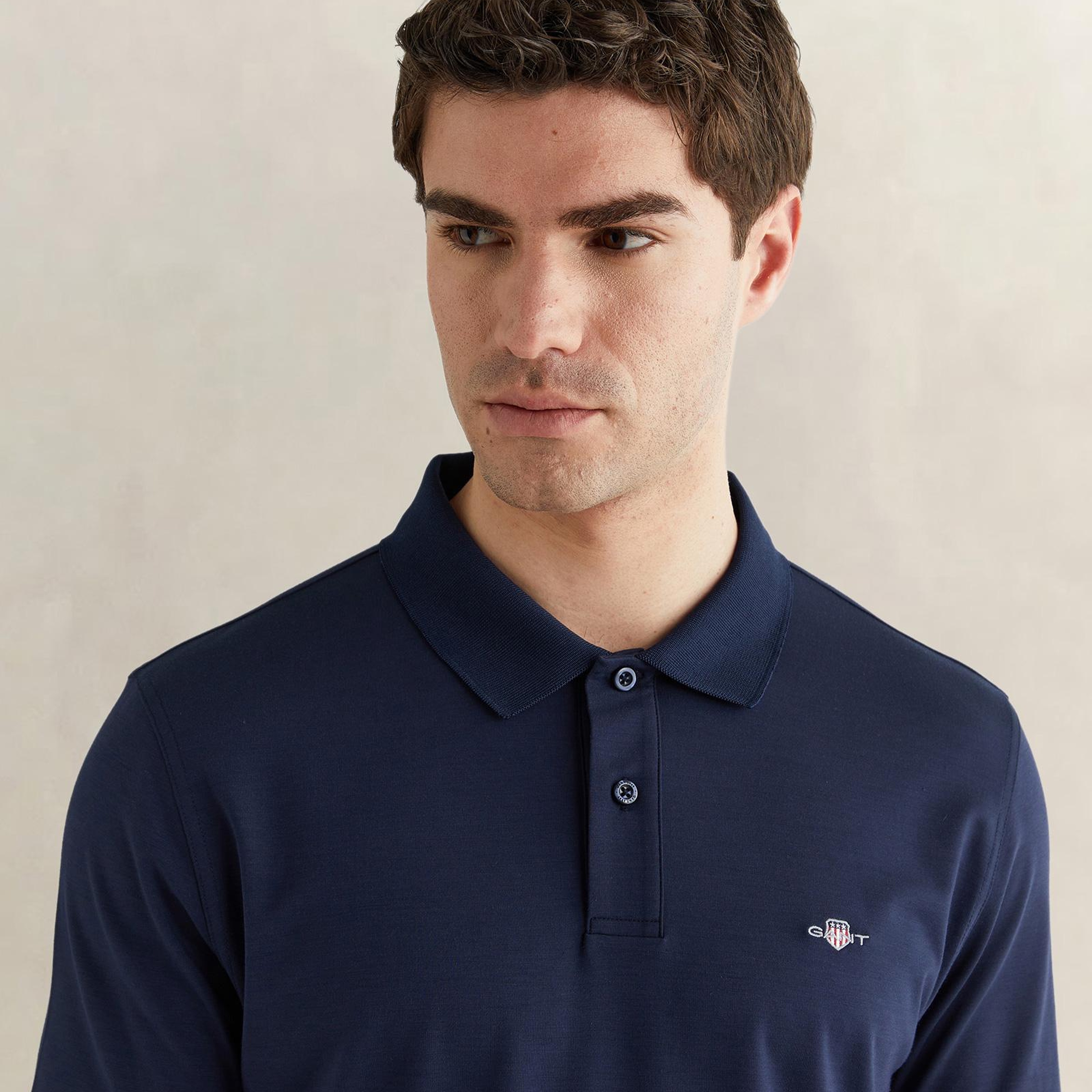 GANT Erkek Lacivert Regular Fit Logolu Polo Yaka T-Shirt