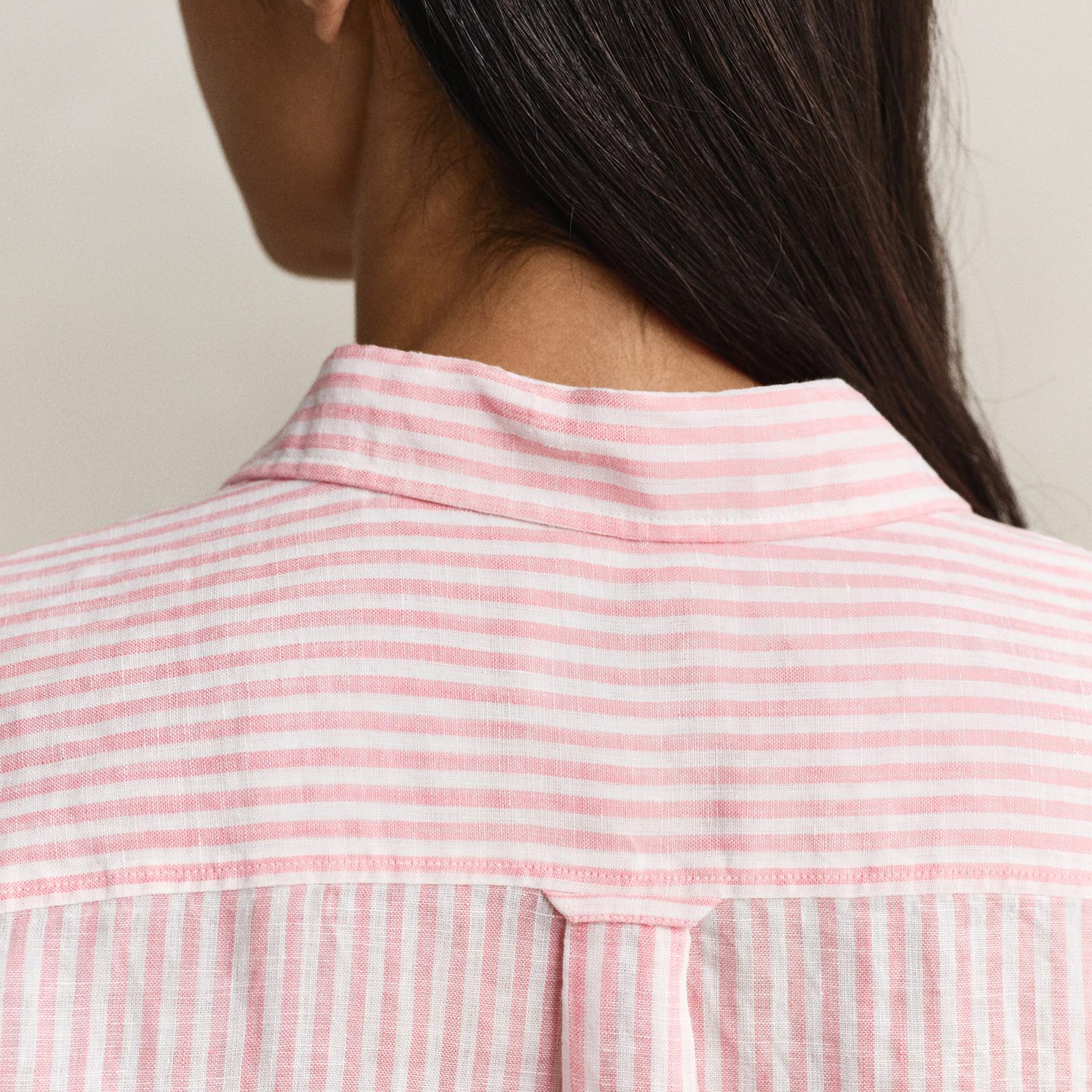 GANT Kadın Pembe Regular Fit Çizgili Gömlek