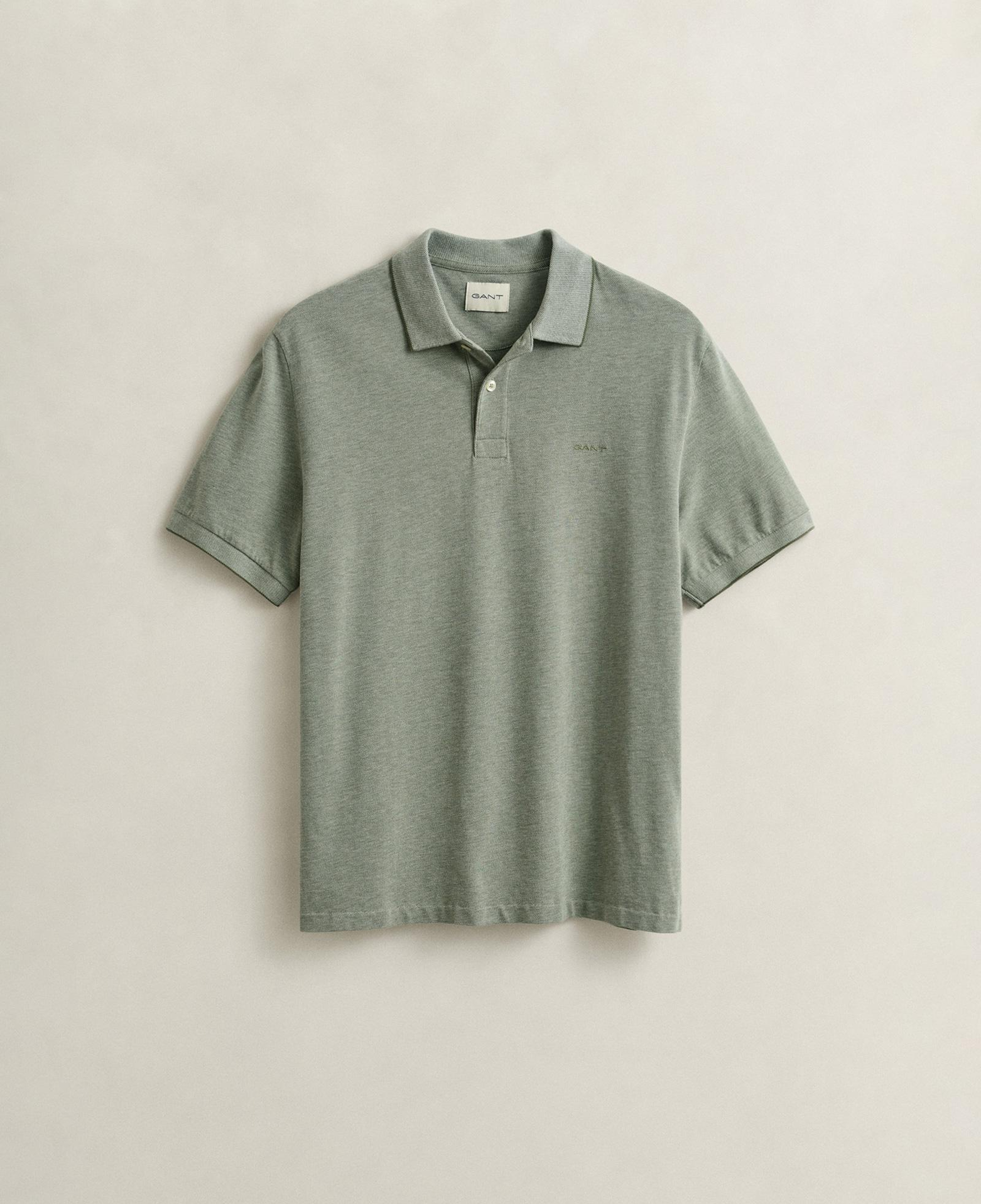GANT Erkek Yeşil Regular Fit Polo Yaka T-Shirt