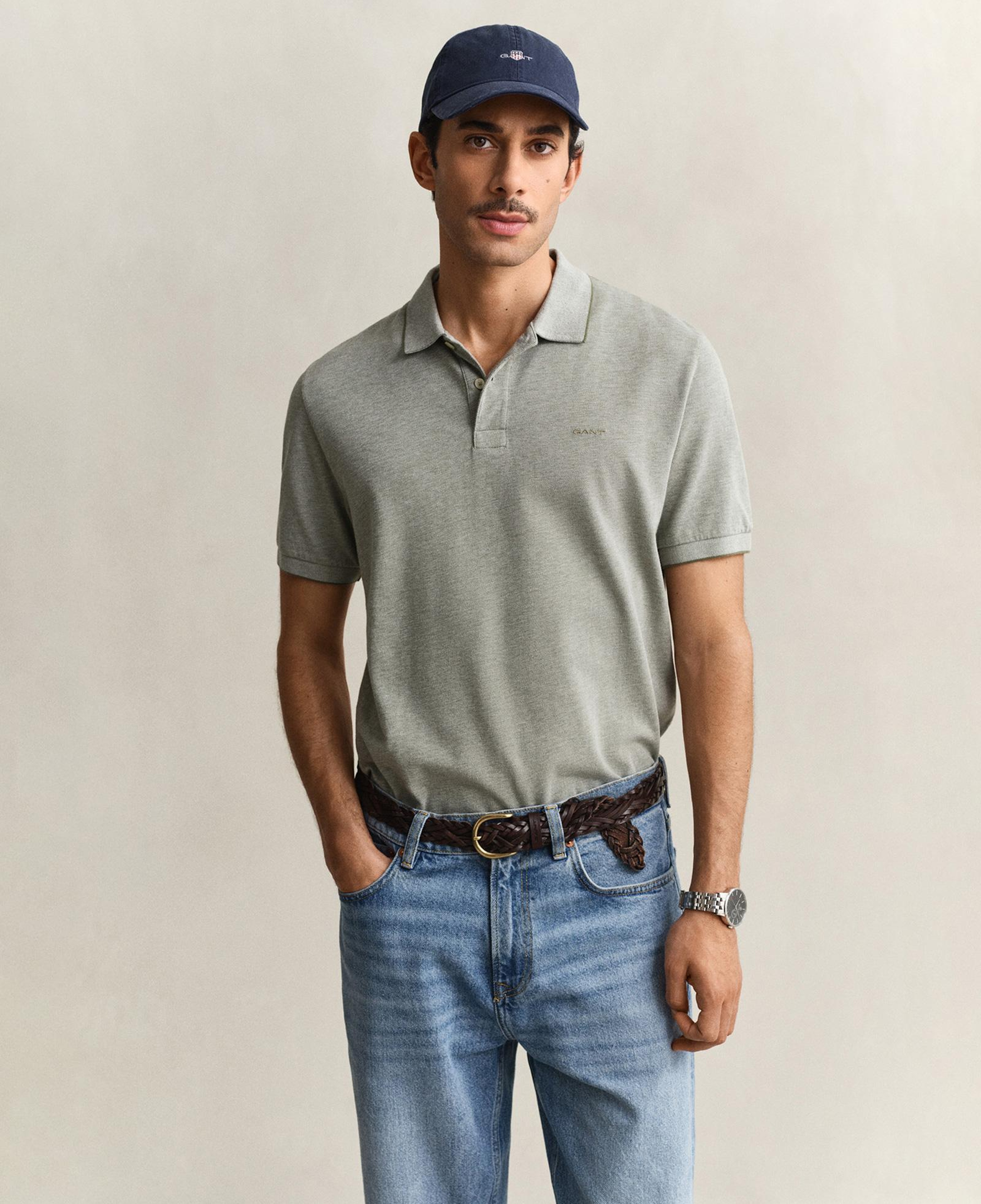 GANT Erkek Yeşil Regular Fit Polo Yaka T-Shirt