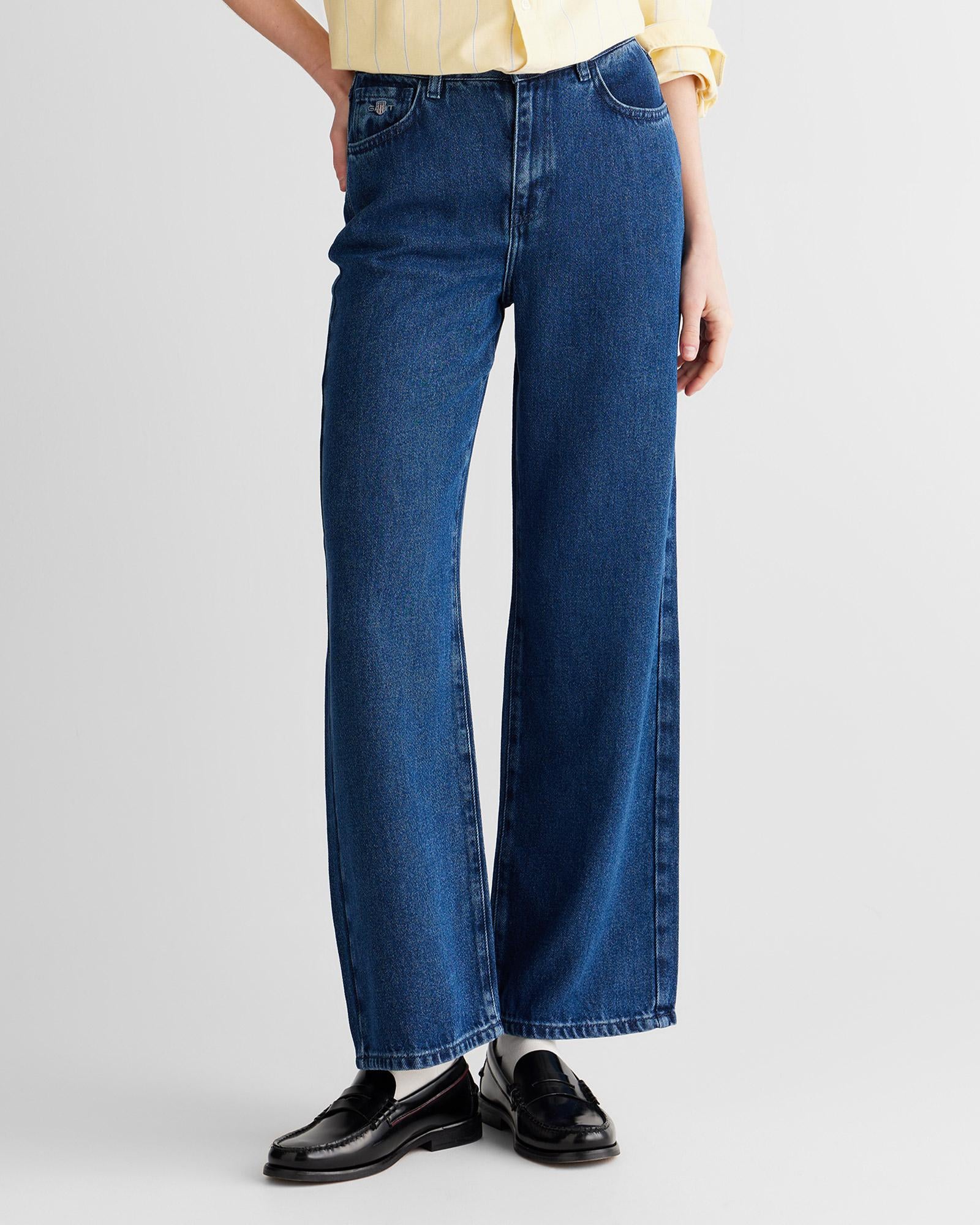 GANT Kadın Mavi Regular Fit Pantolon