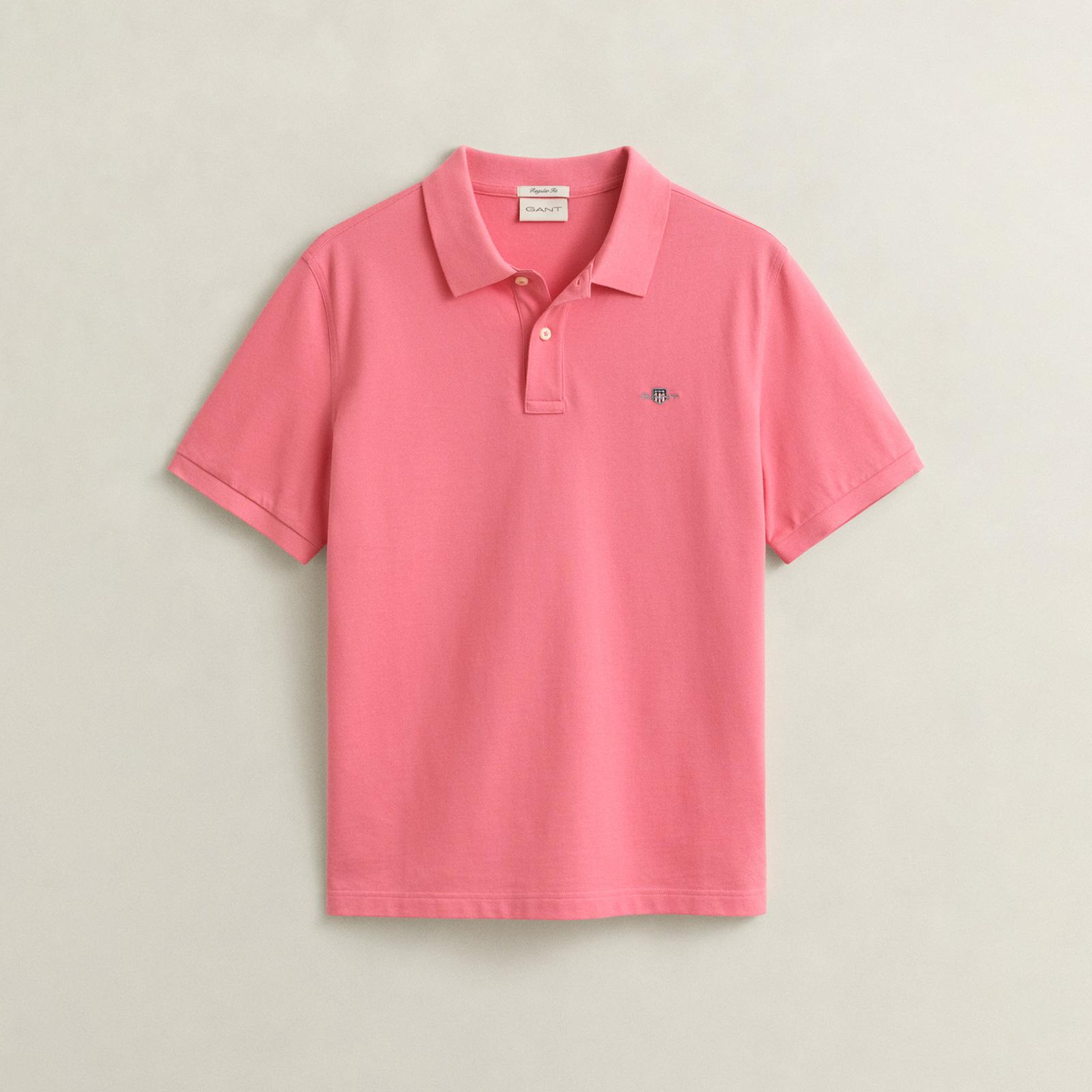 GANT Erkek Pembe Regular Fit Logolu Polo Yaka T-Shirt