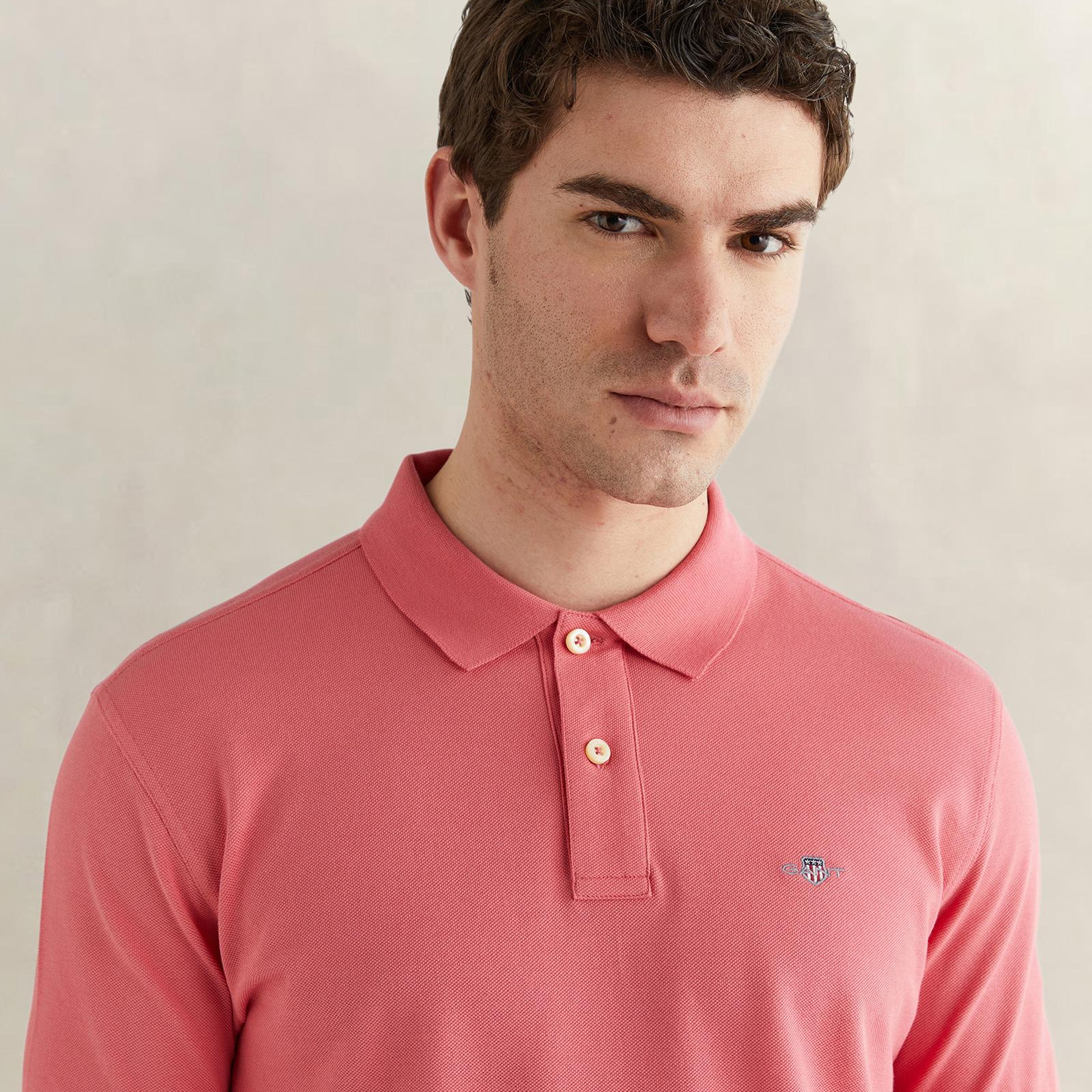 GANT Erkek Pembe Regular Fit Logolu Polo Yaka T-Shirt