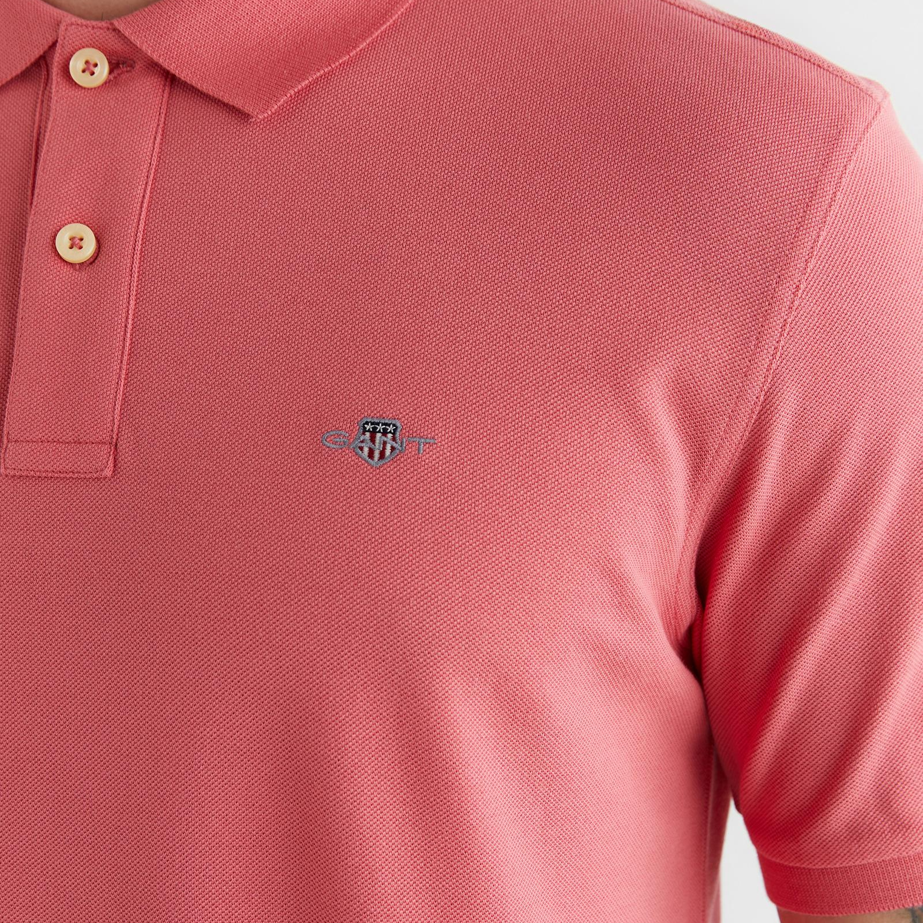GANT Erkek Pembe Regular Fit Logolu Polo Yaka T-Shirt