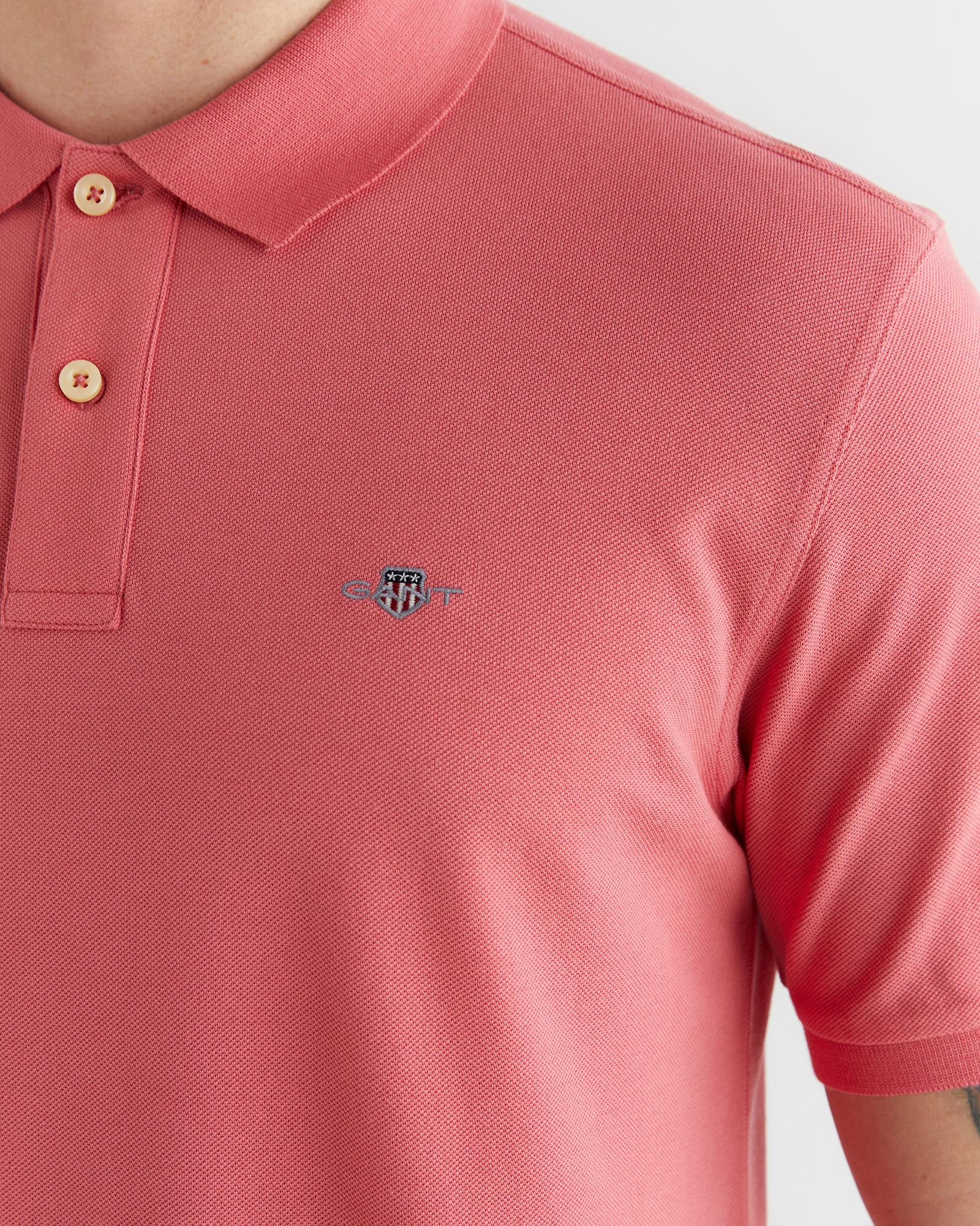GANT Erkek Pembe Regular Fit Logolu Polo Yaka T-Shirt