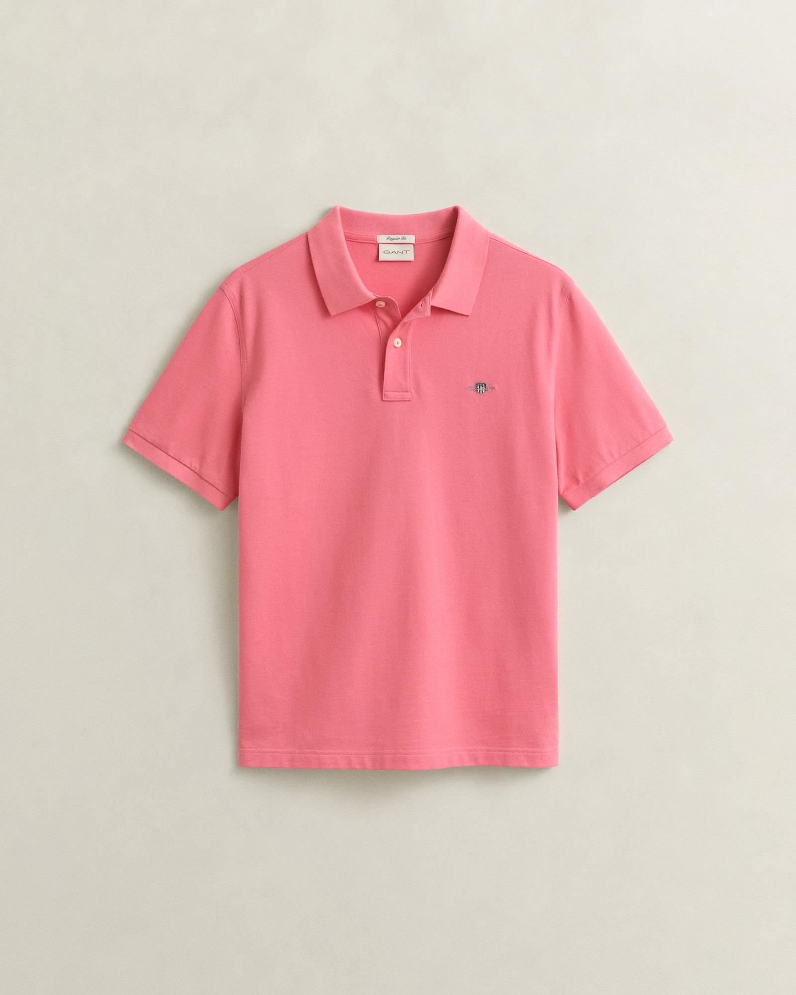 GANT Erkek Pembe Regular Fit Logolu Polo Yaka T-Shirt