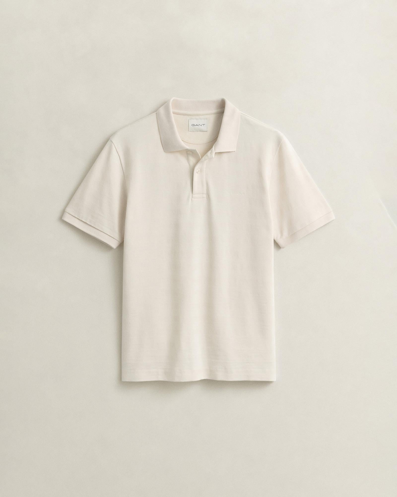 GANT Erkek Krem Regular Fit Polo Yaka T-Shirt