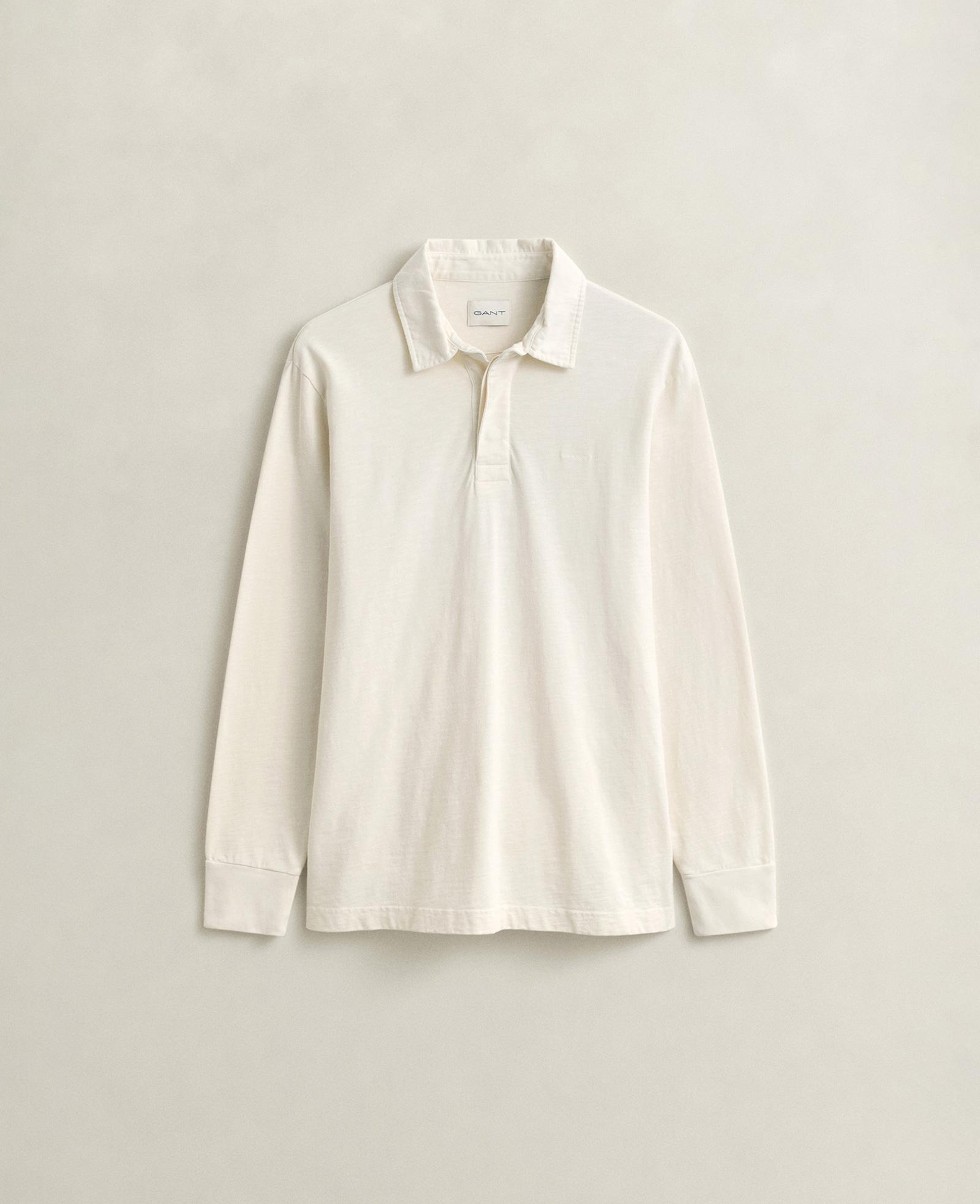 GANT Erkek Krem Regular Fit Logolu Polo Yaka Rugby T-Shirt