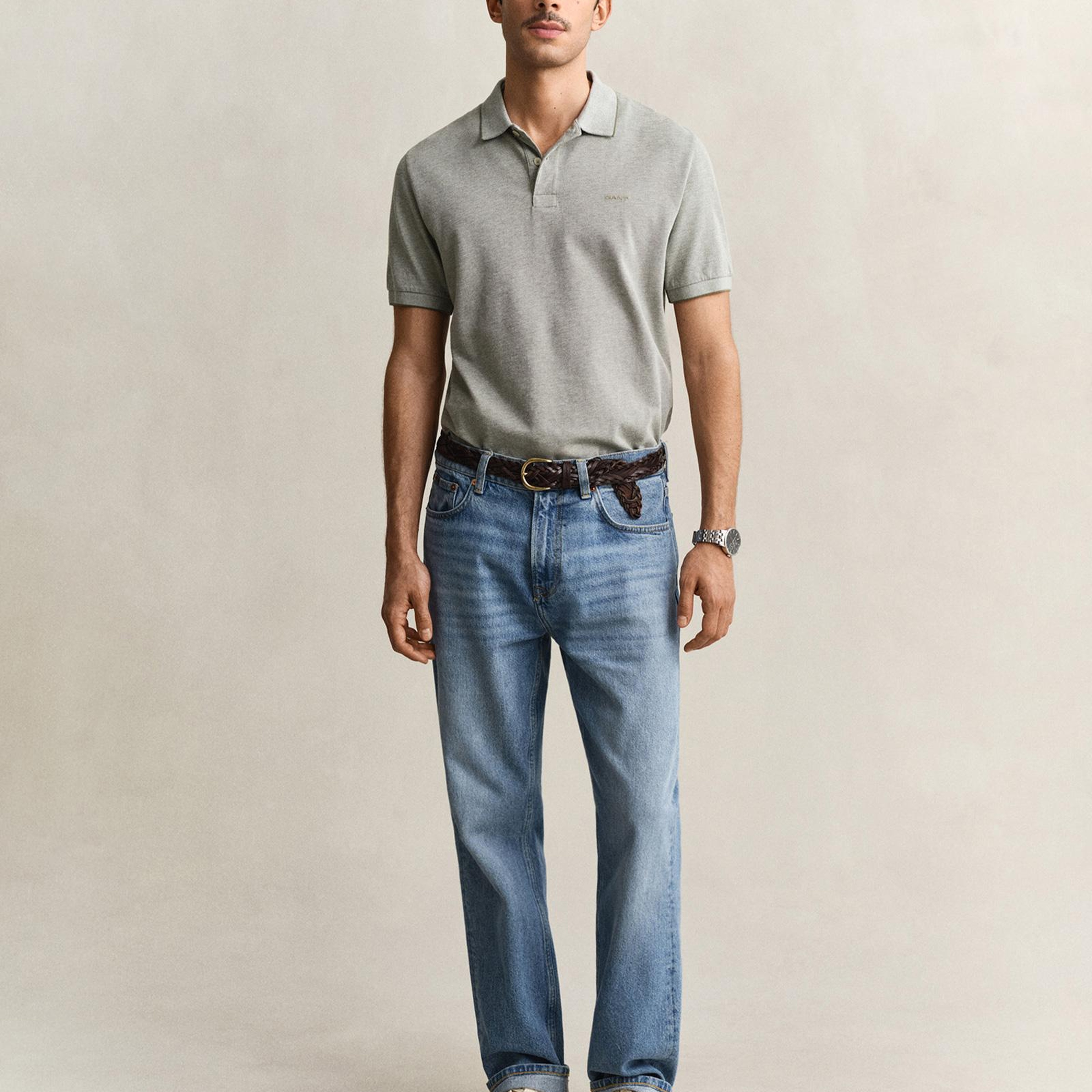 GANT Erkek Yeşil Regular Fit Polo Yaka T-Shirt