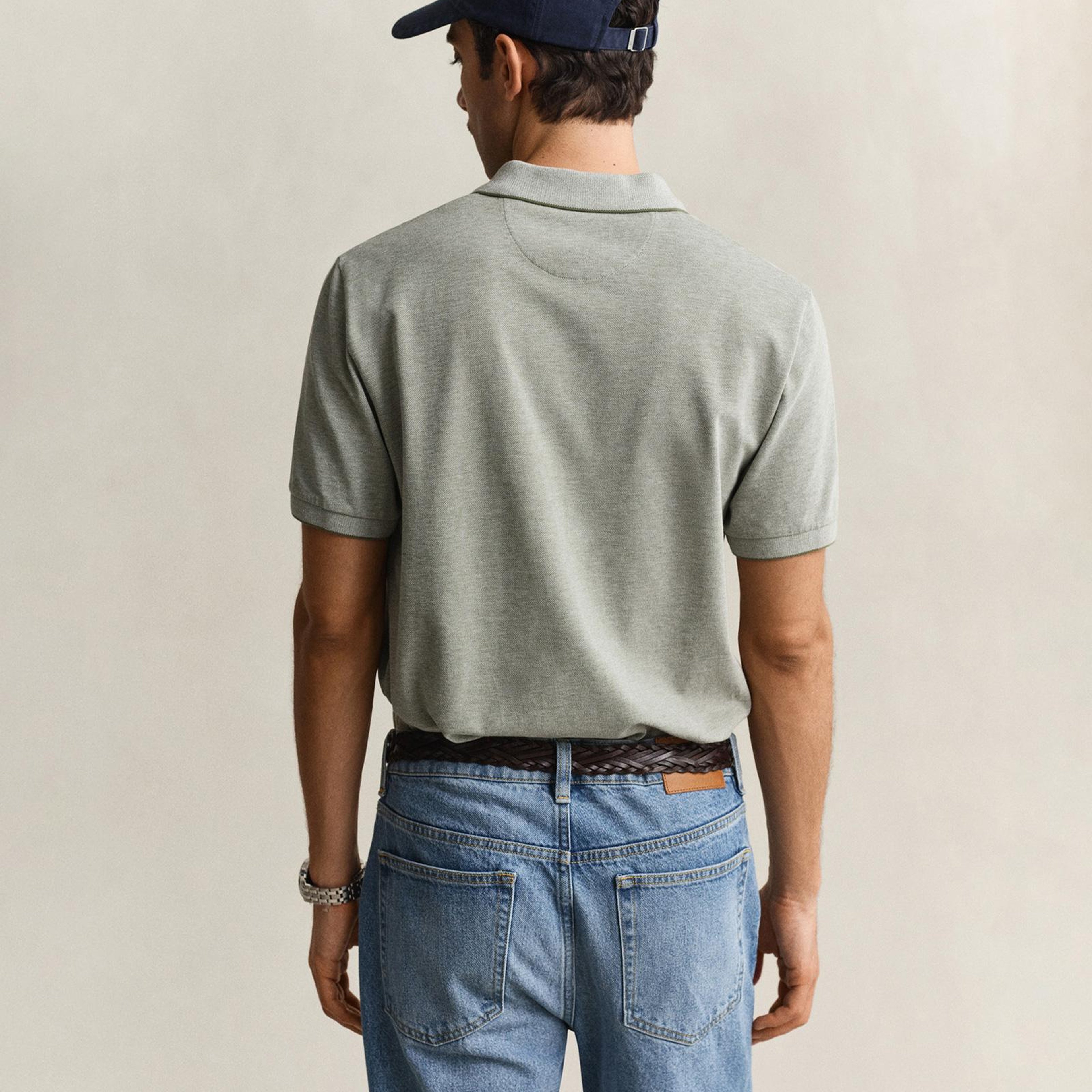 GANT Erkek Yeşil Regular Fit Polo Yaka T-Shirt