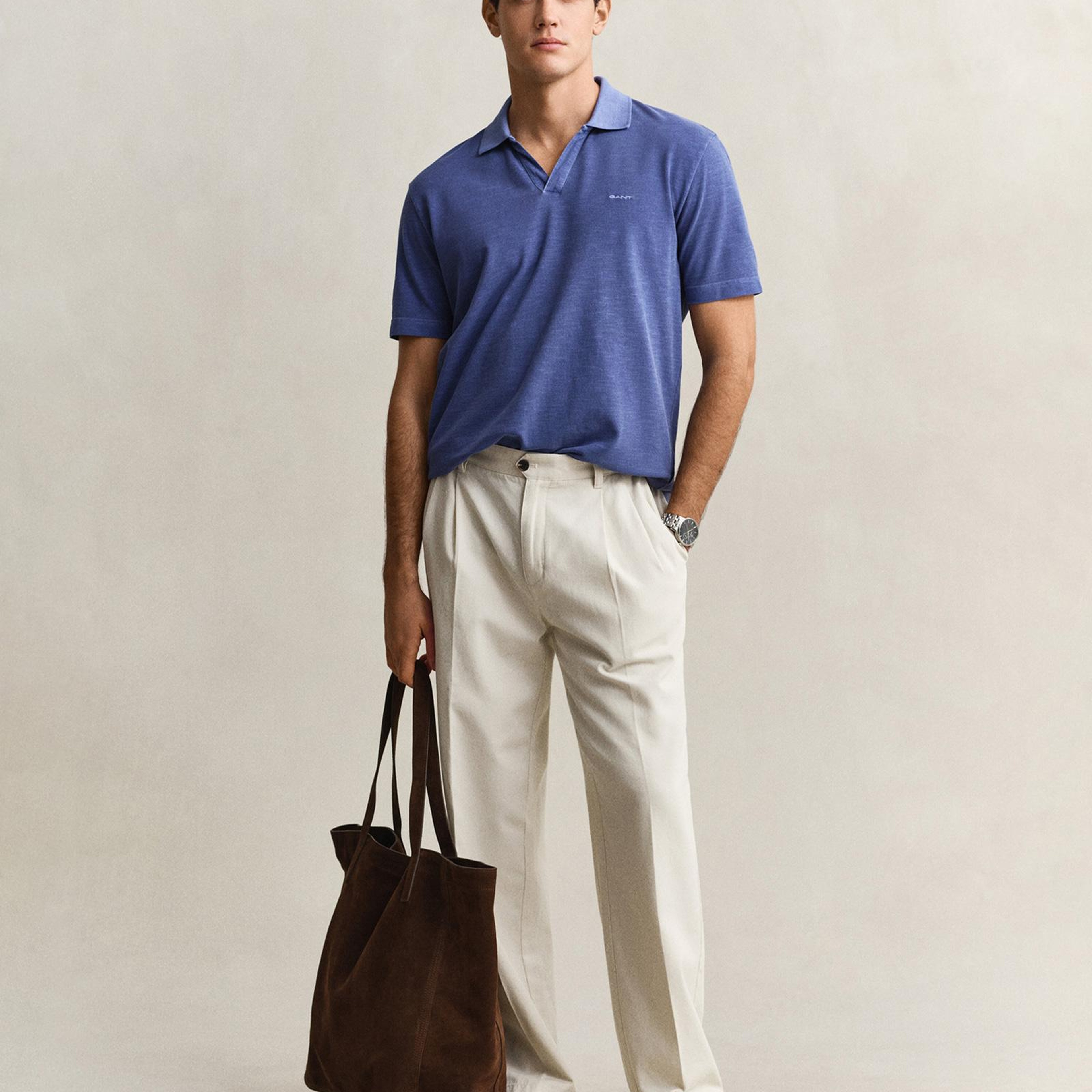 GANT Erkek Mavi Regular Fit Polo Yaka T-Shirt