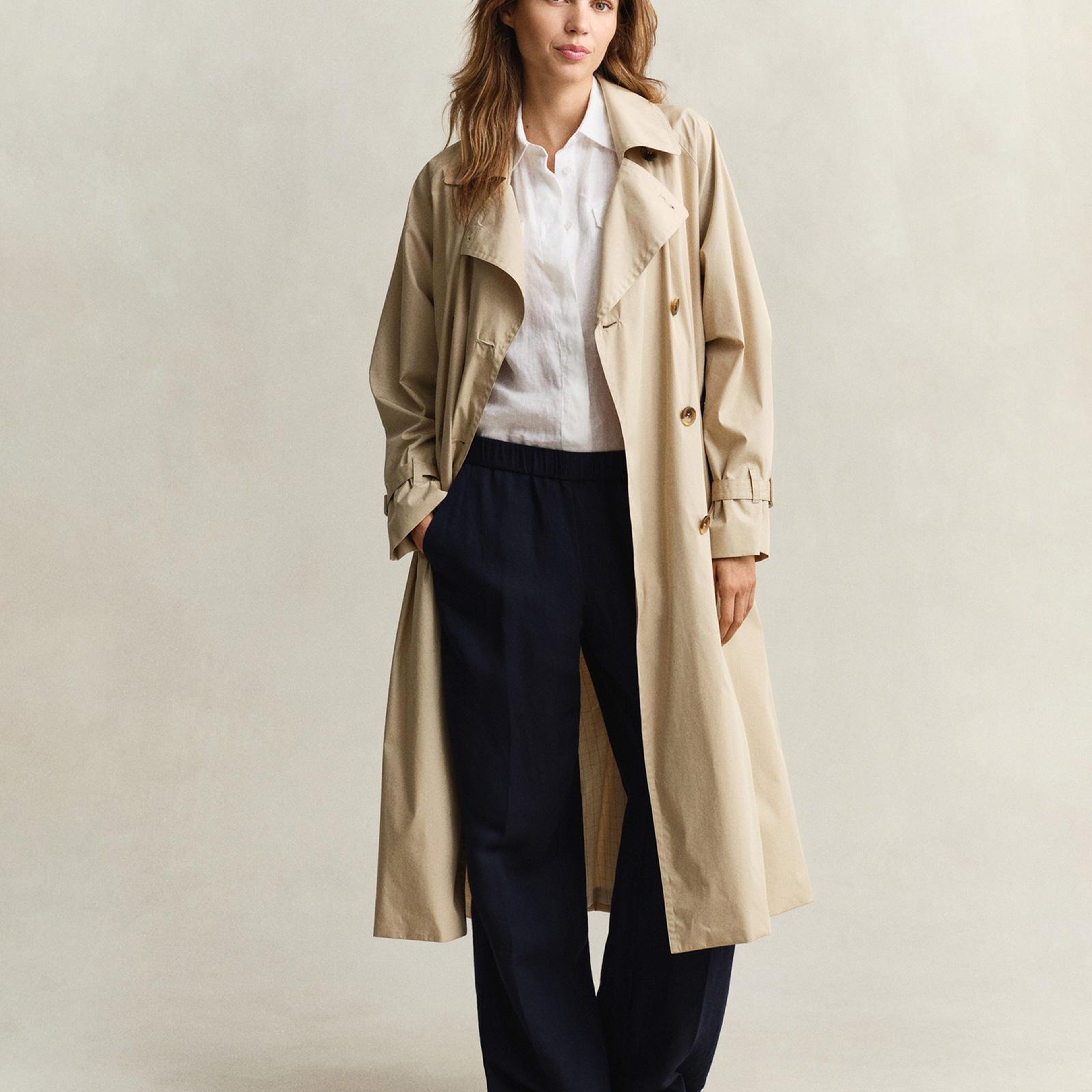 GANT Kadın Lacivert Relaxed Fit Pantolon