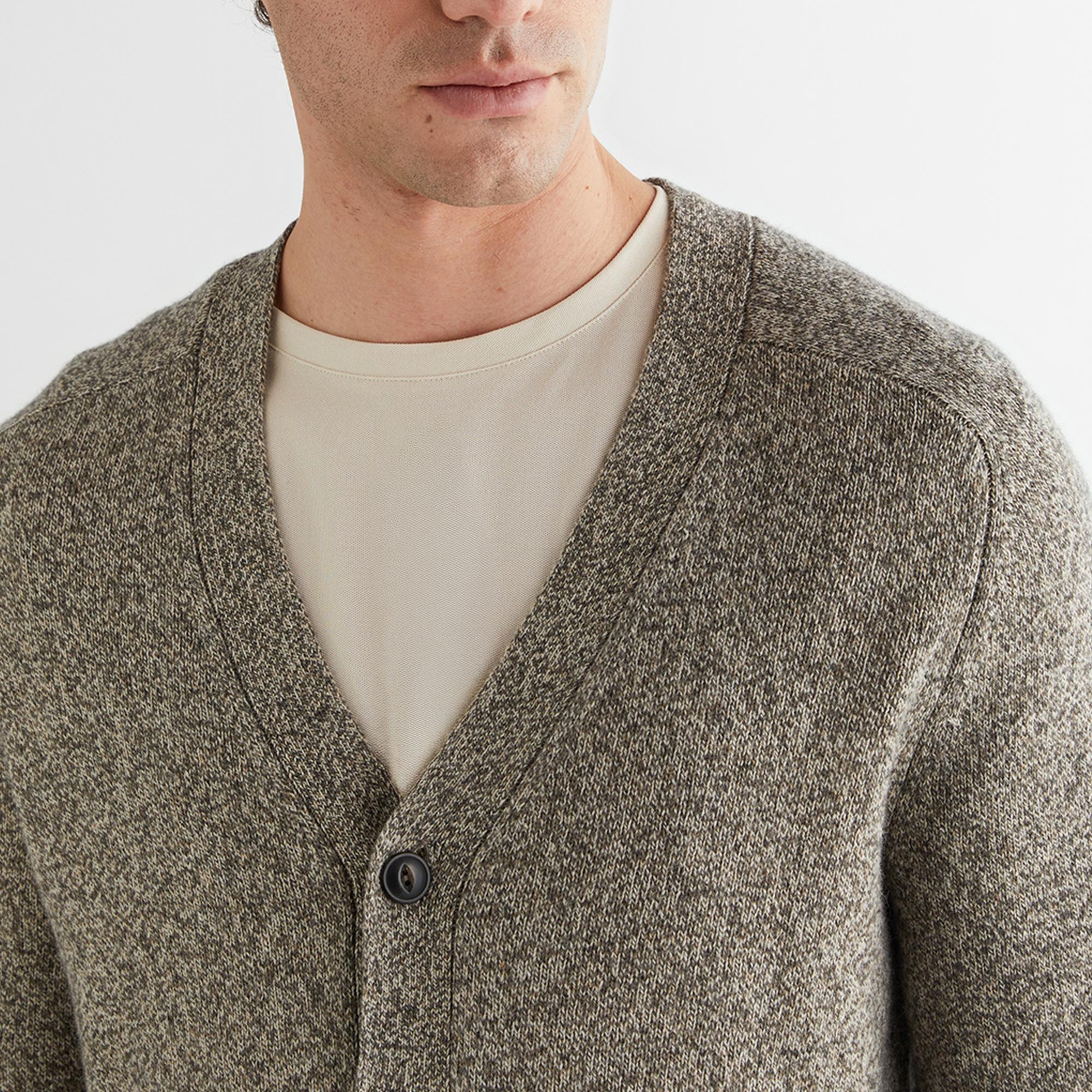 GANT Erkek Kahverengi Regular Fit V Yaka Hırka